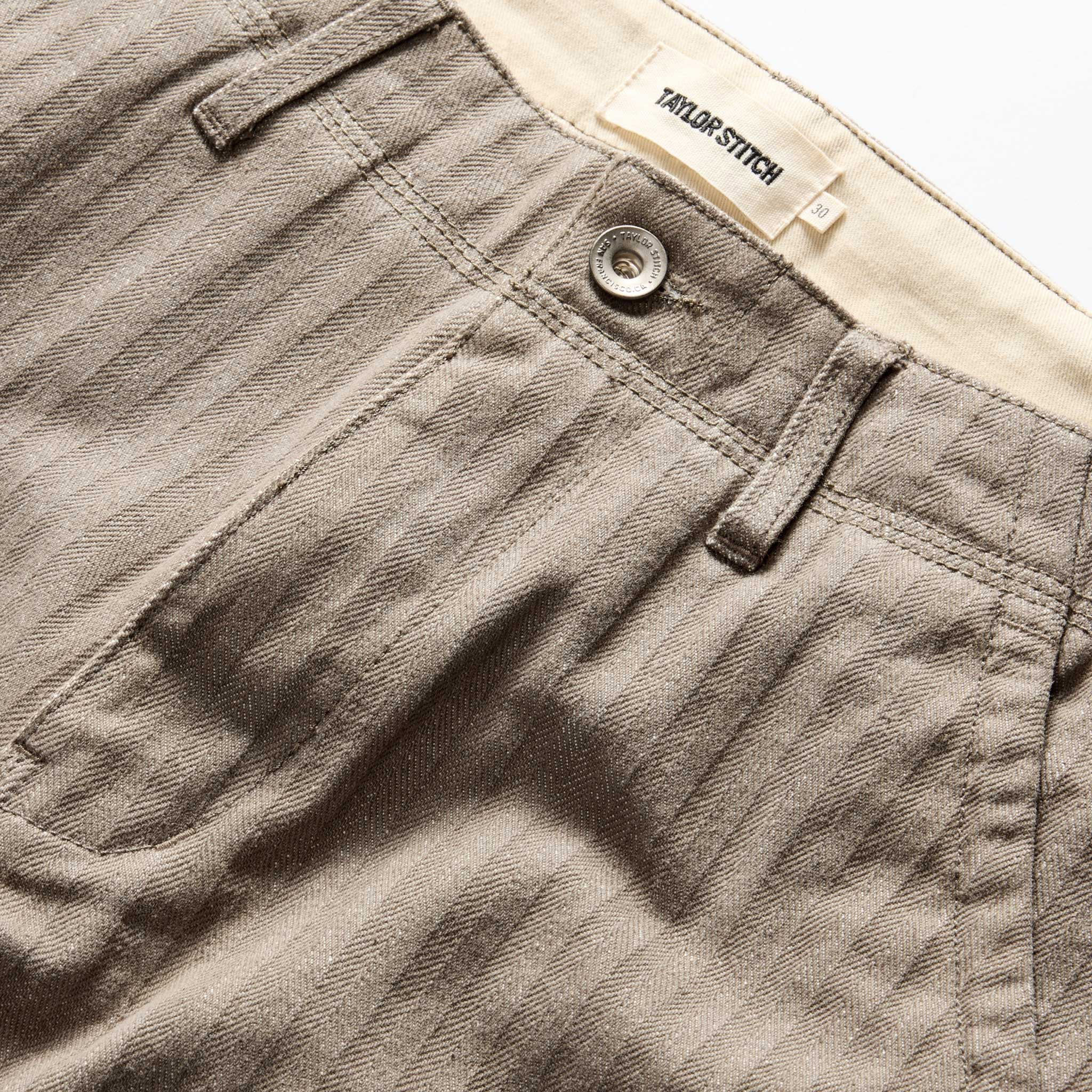 The Morse Pant in Smoked Olive Herringbone Twill - Image 9