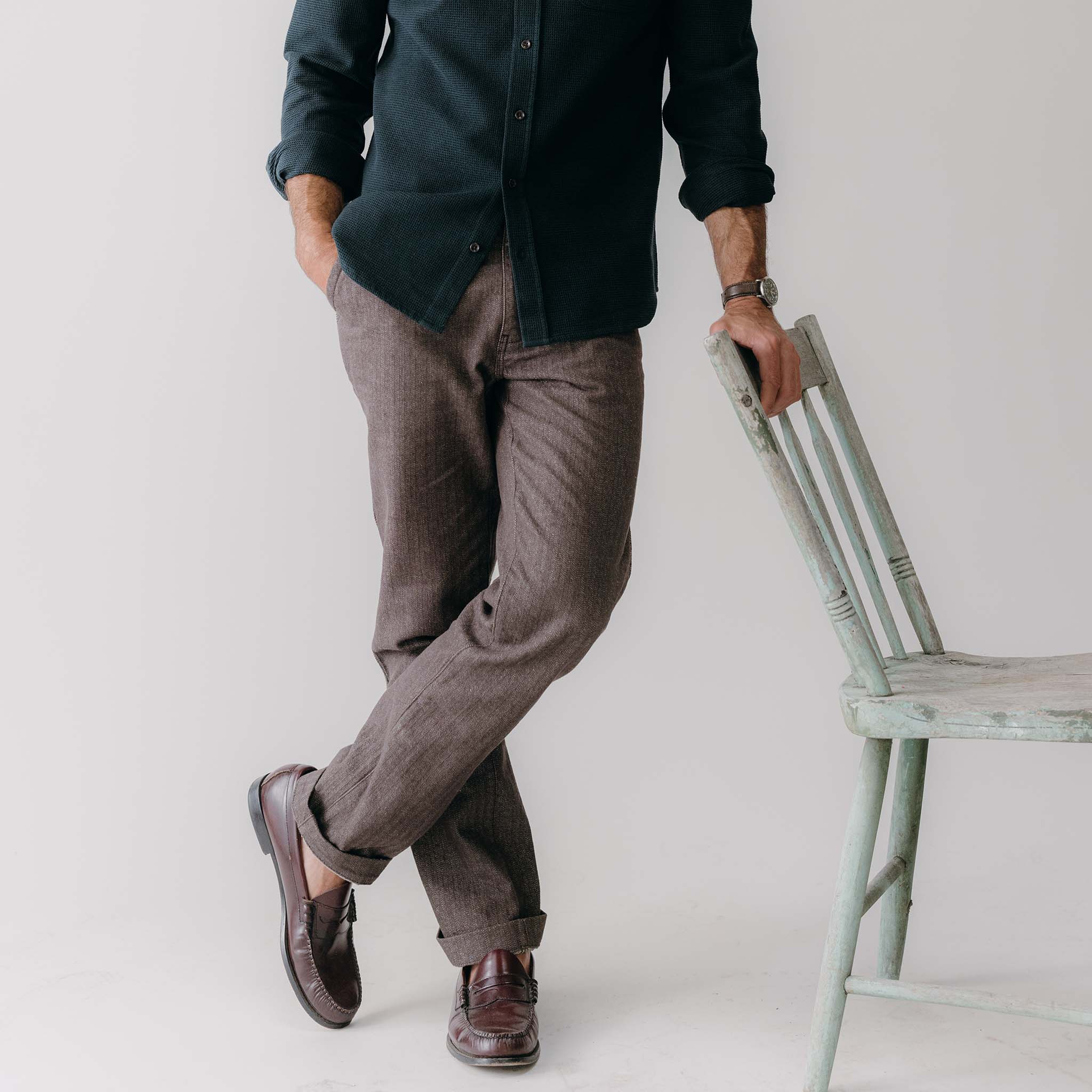 The Morse Pant in Soil Herringbone - Image 2