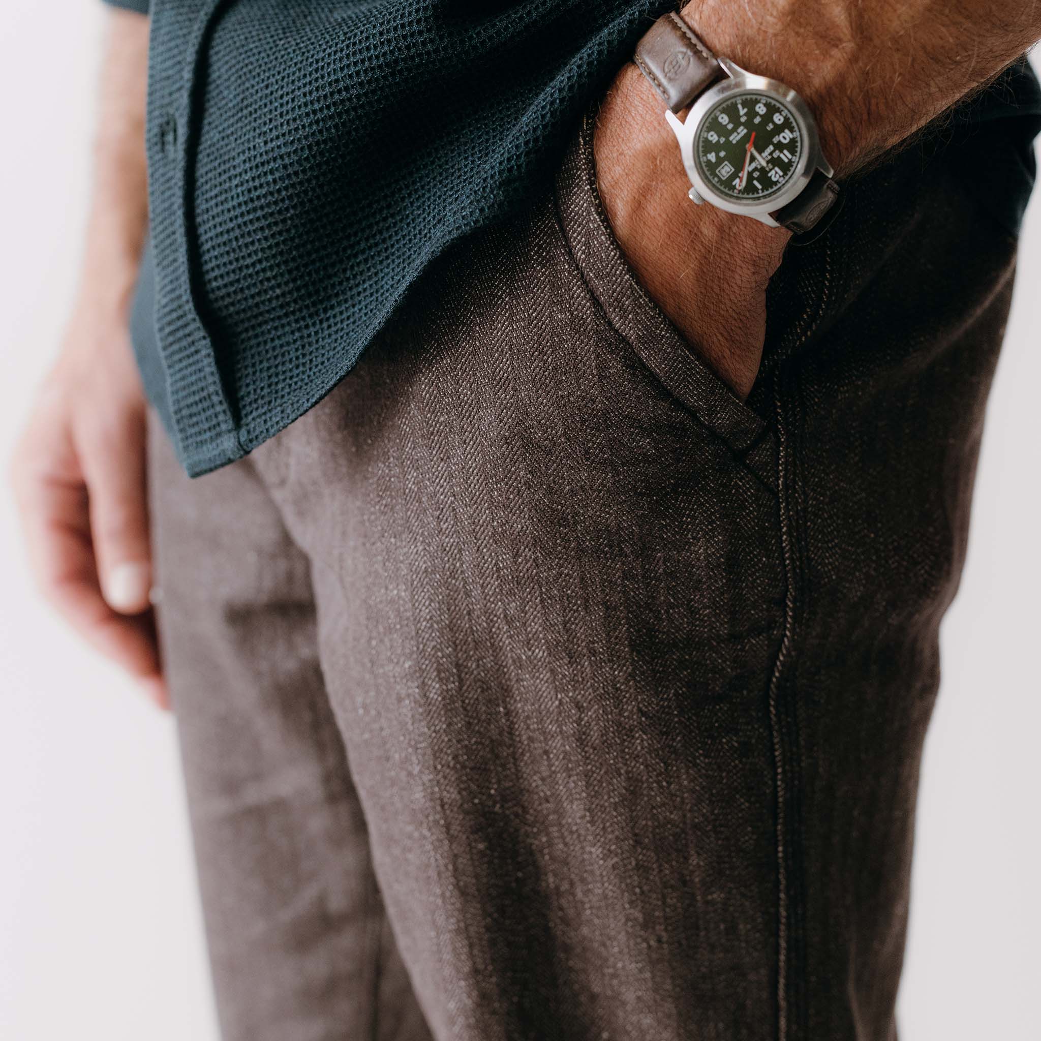 The Morse Pant in Soil Herringbone - Image 3