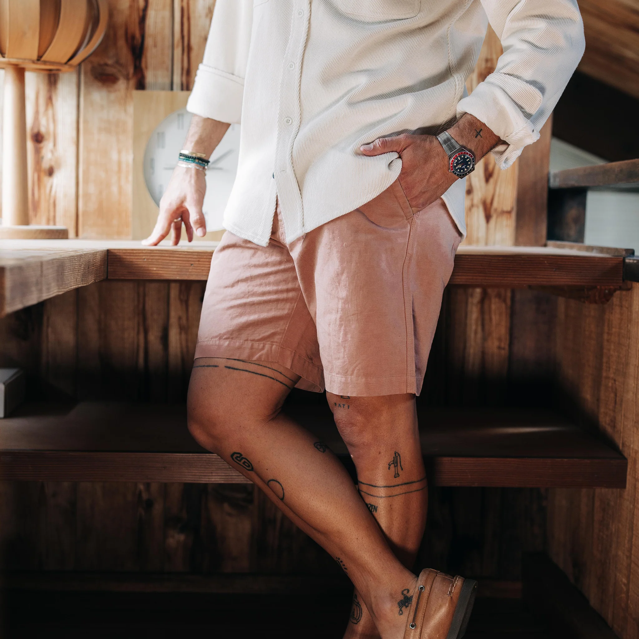 The Morse Short in Dried Acorn Slub - Image 2