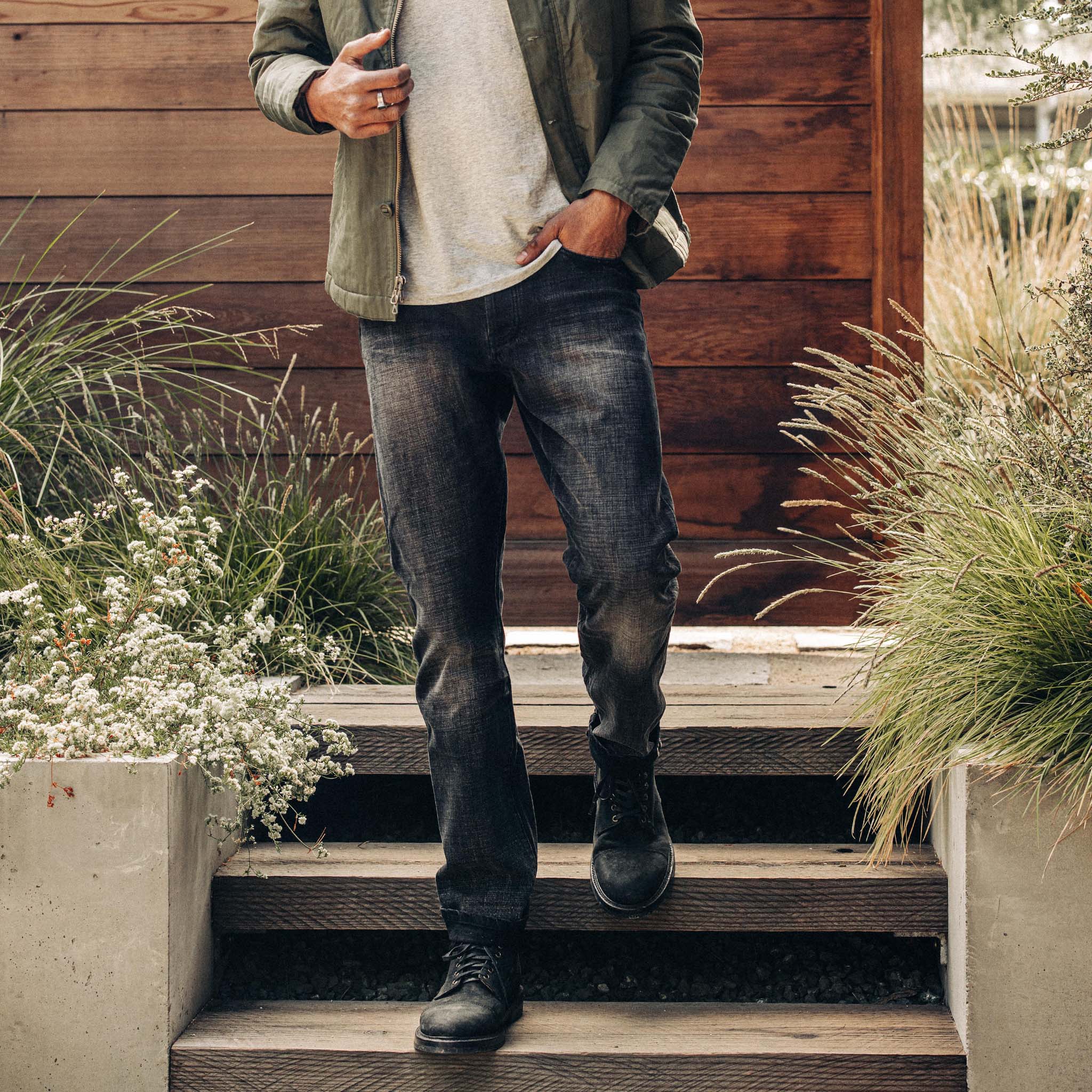 The Moto Boot in Black Weatherproof Nubuck - Image 2