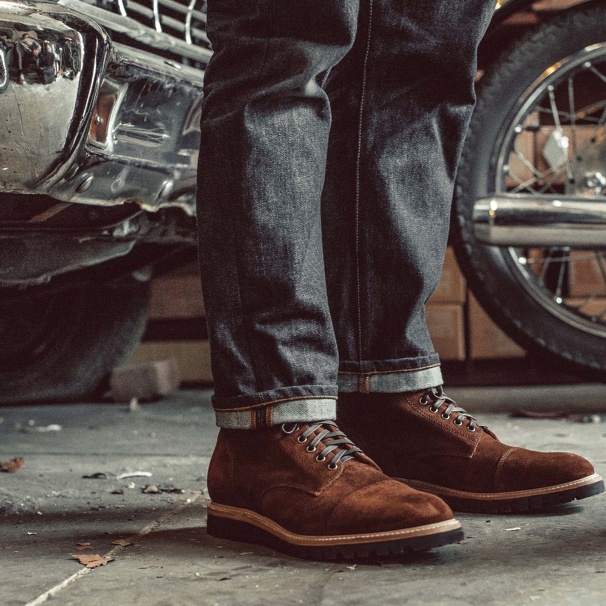 The Moto Boot in Snuff Weatherproof Suede - Image 2