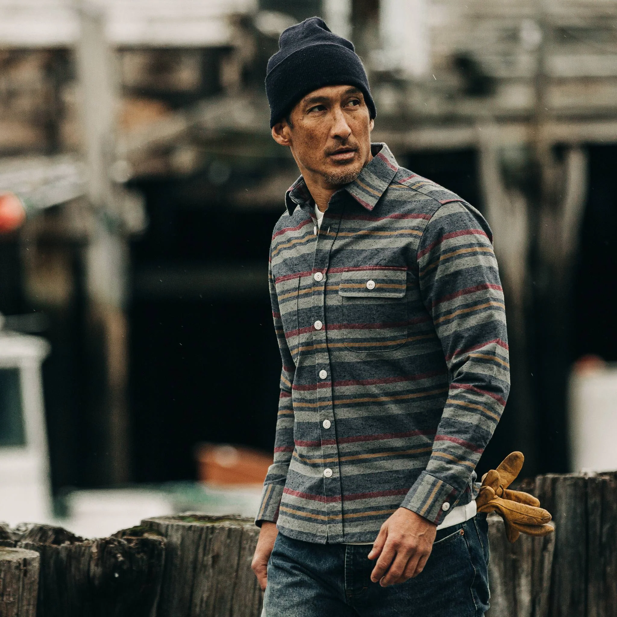 The Moto Shirt in Blanket Stripe - Image 2