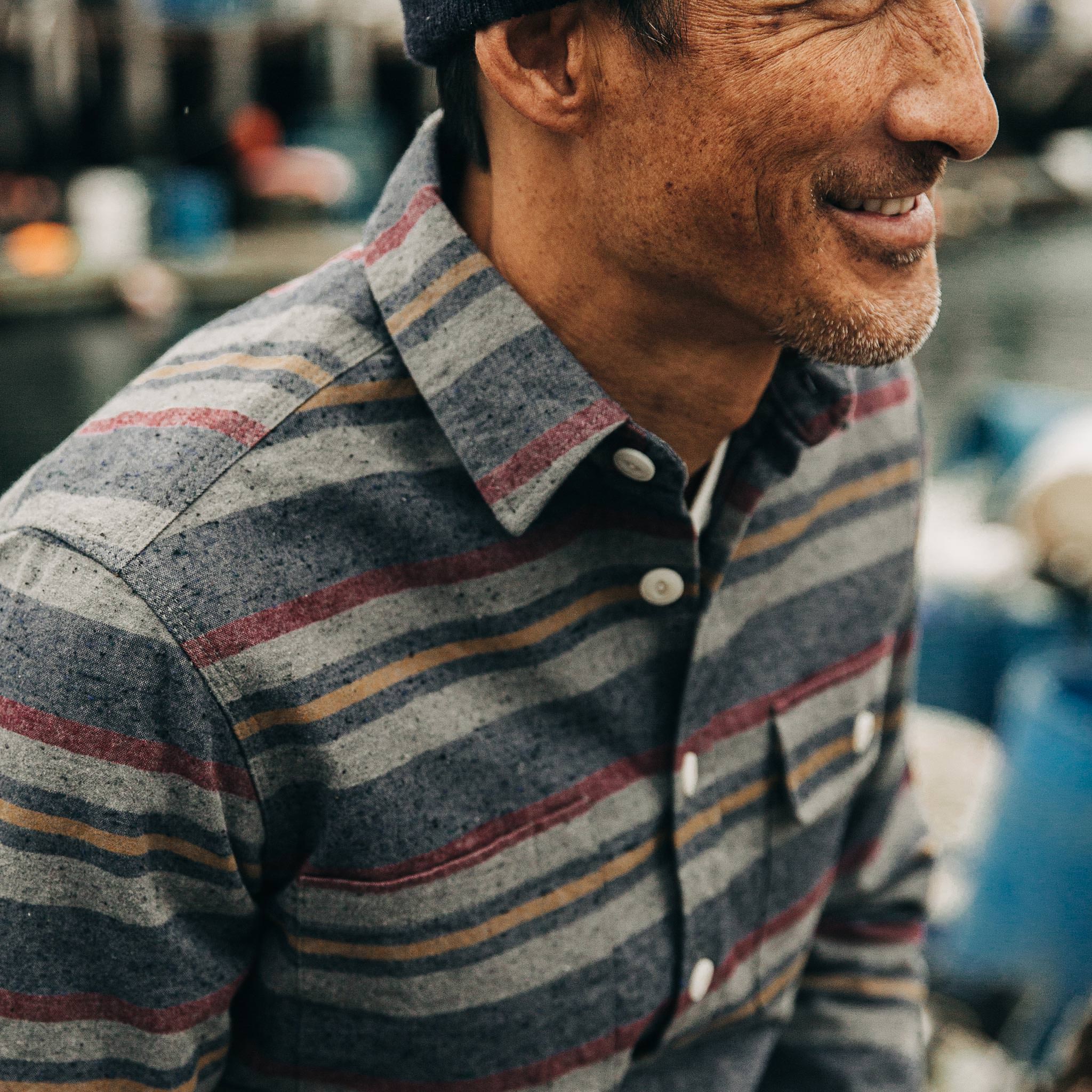 The Moto Shirt in Blanket Stripe - Image 3