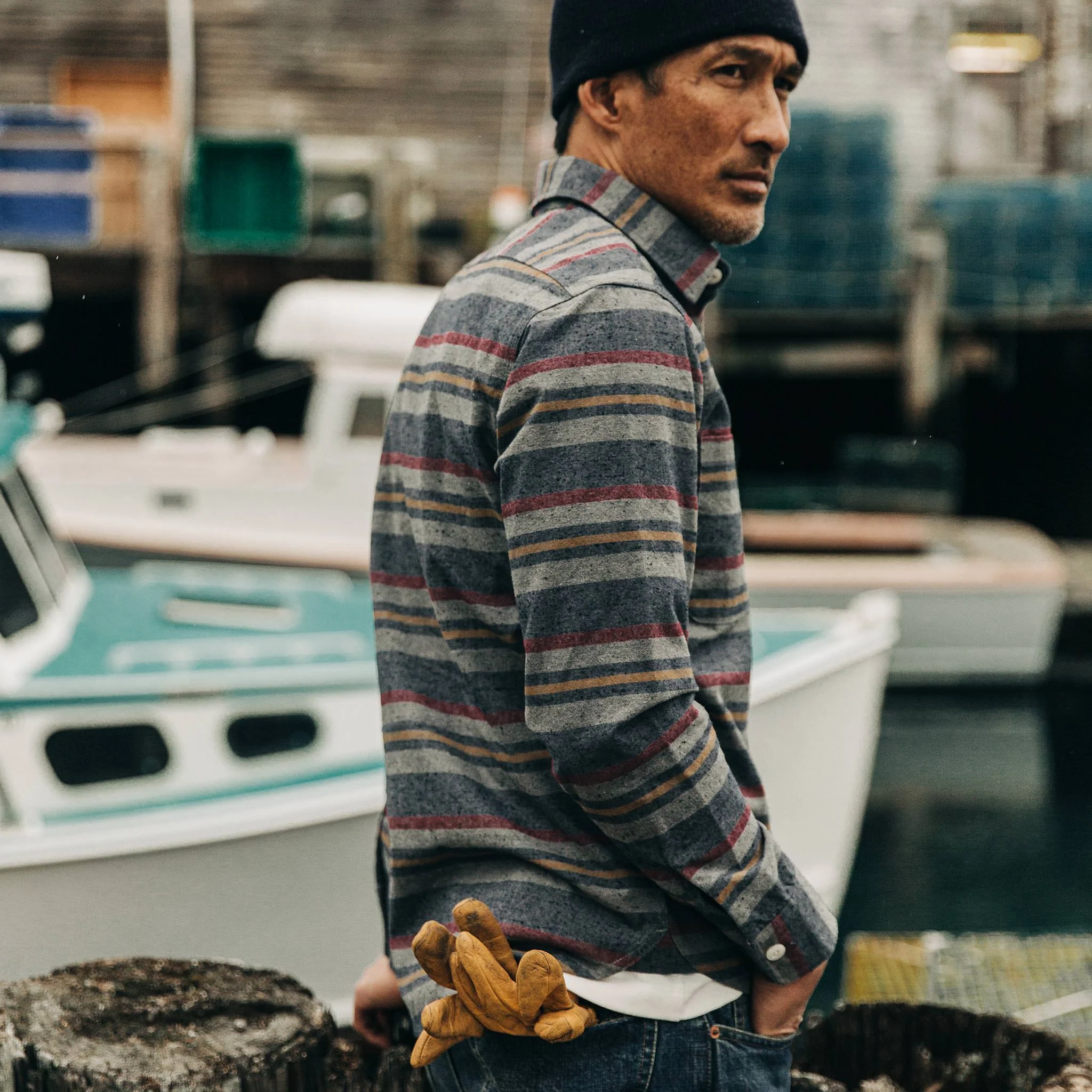 The Moto Shirt in Blanket Stripe - Image 5