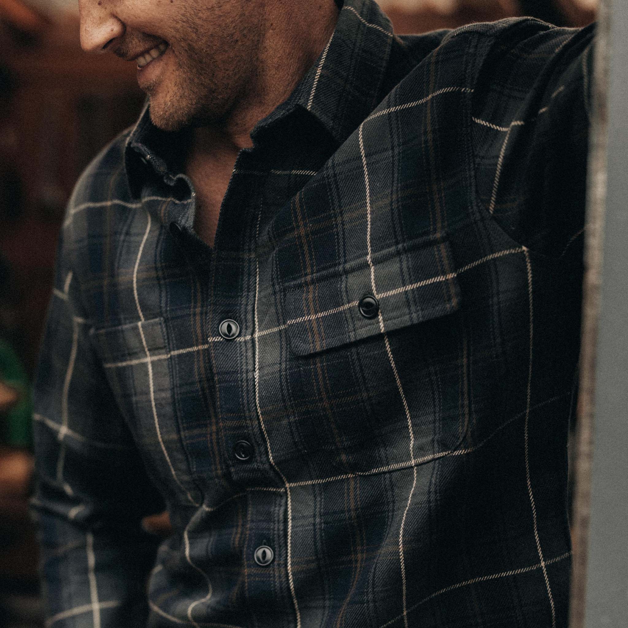 The Moto Utility Shirt in Shale Plaid - Image 3