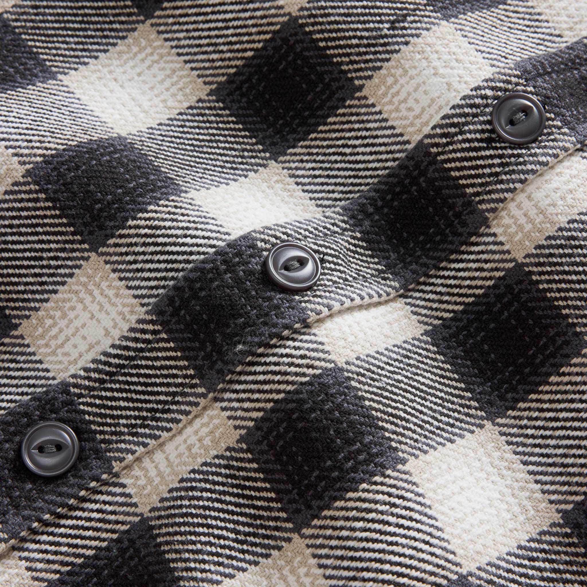 The Moto Utility Shirt in White Smoke Plaid - Image 6