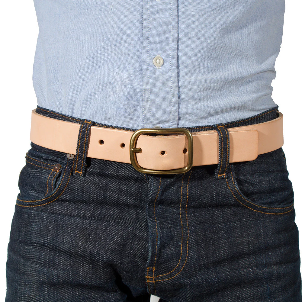 Natural Brass Buckle Belt - 1.5 - Image 3