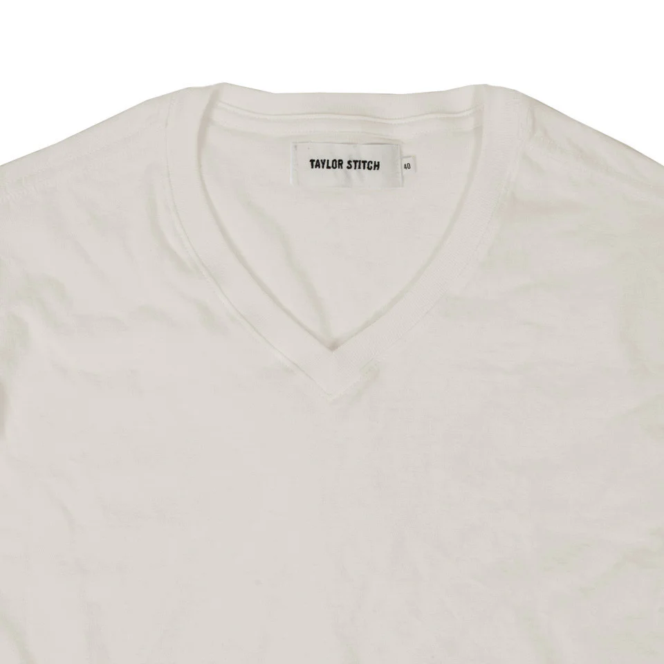 The V-Neck Tee in Natural - Image 3