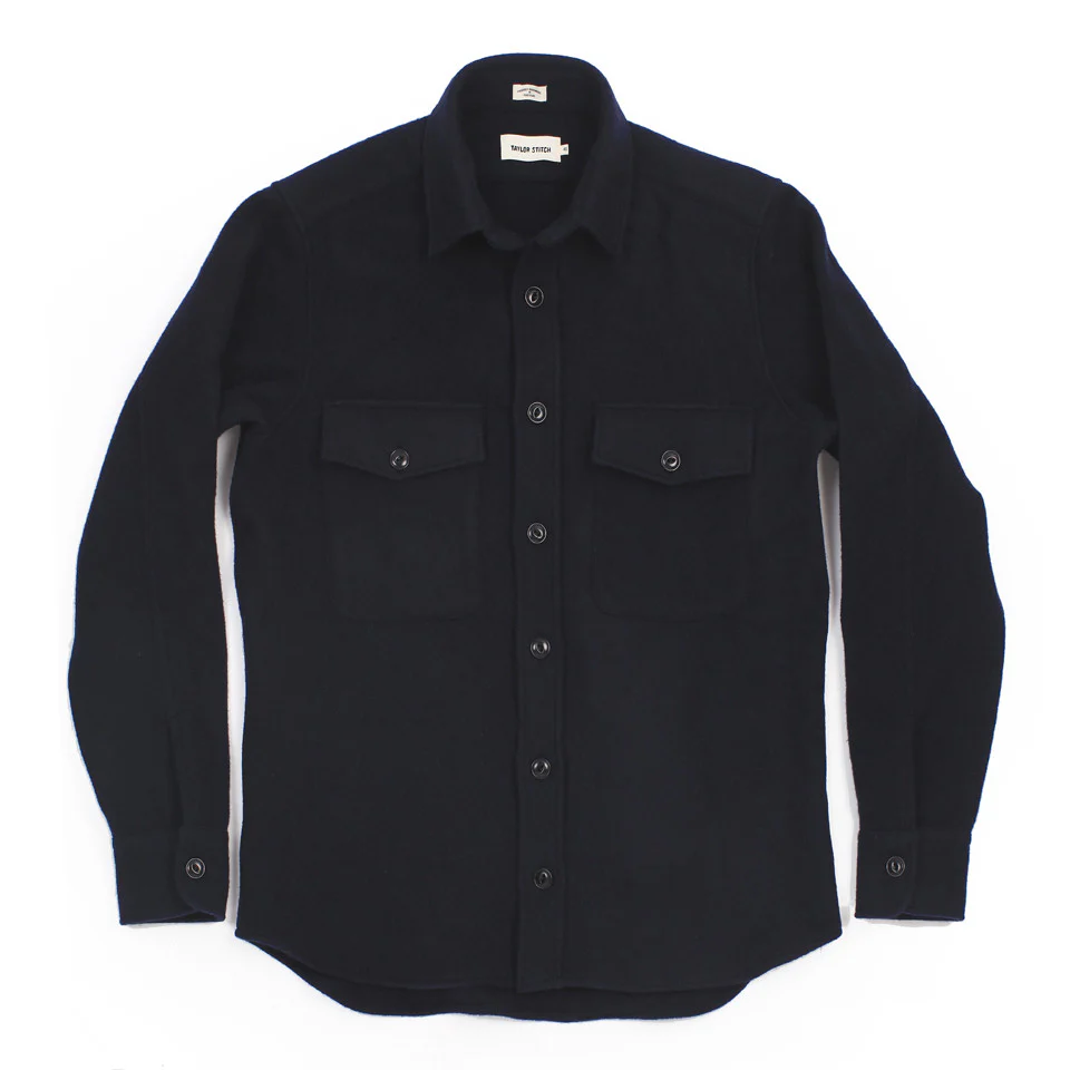 The Maritime Shirt Jacket in Navy Melton Wool - Image 2