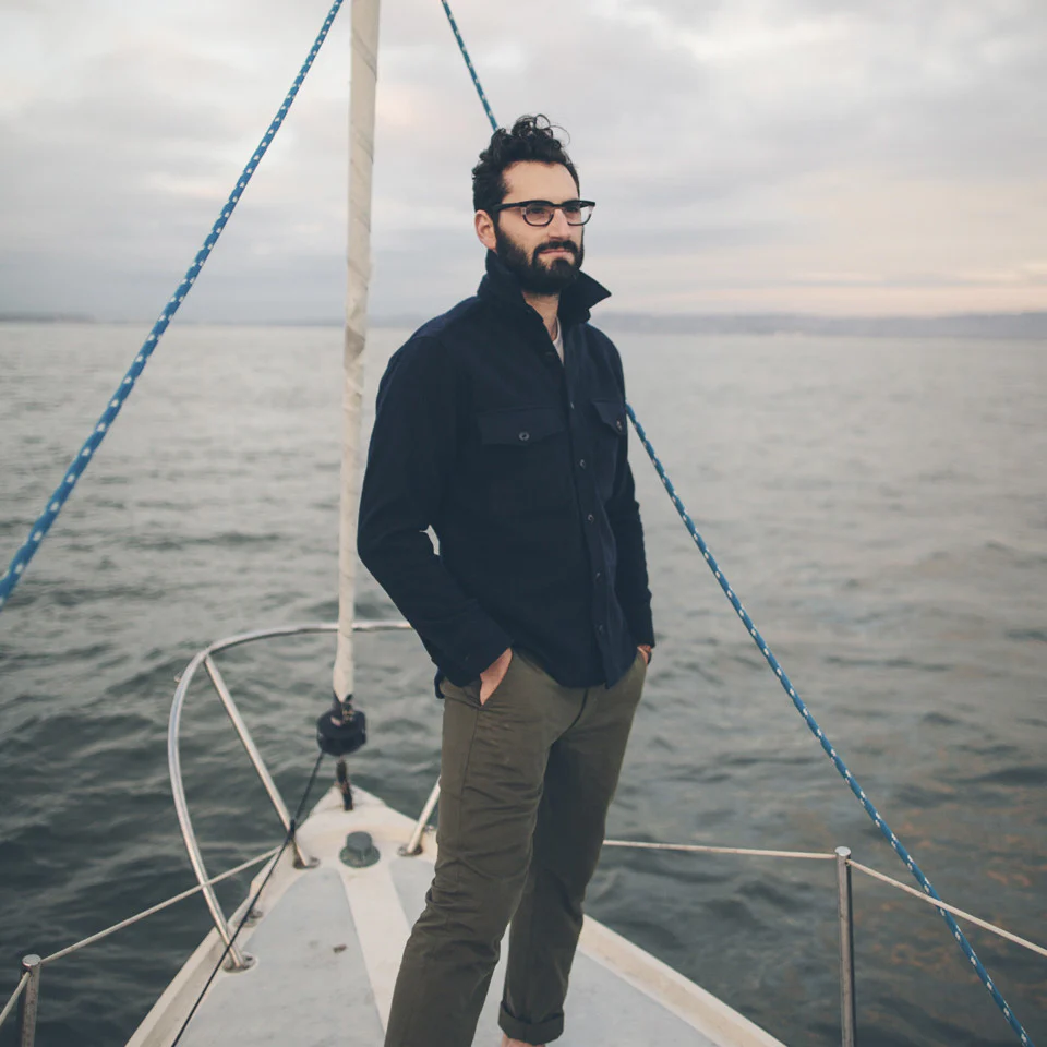 The Maritime Shirt Jacket in Navy Melton Wool - Image 3