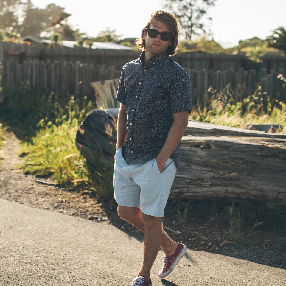 The Short Sleeve Jack in Navy Mini Floral - Image 4