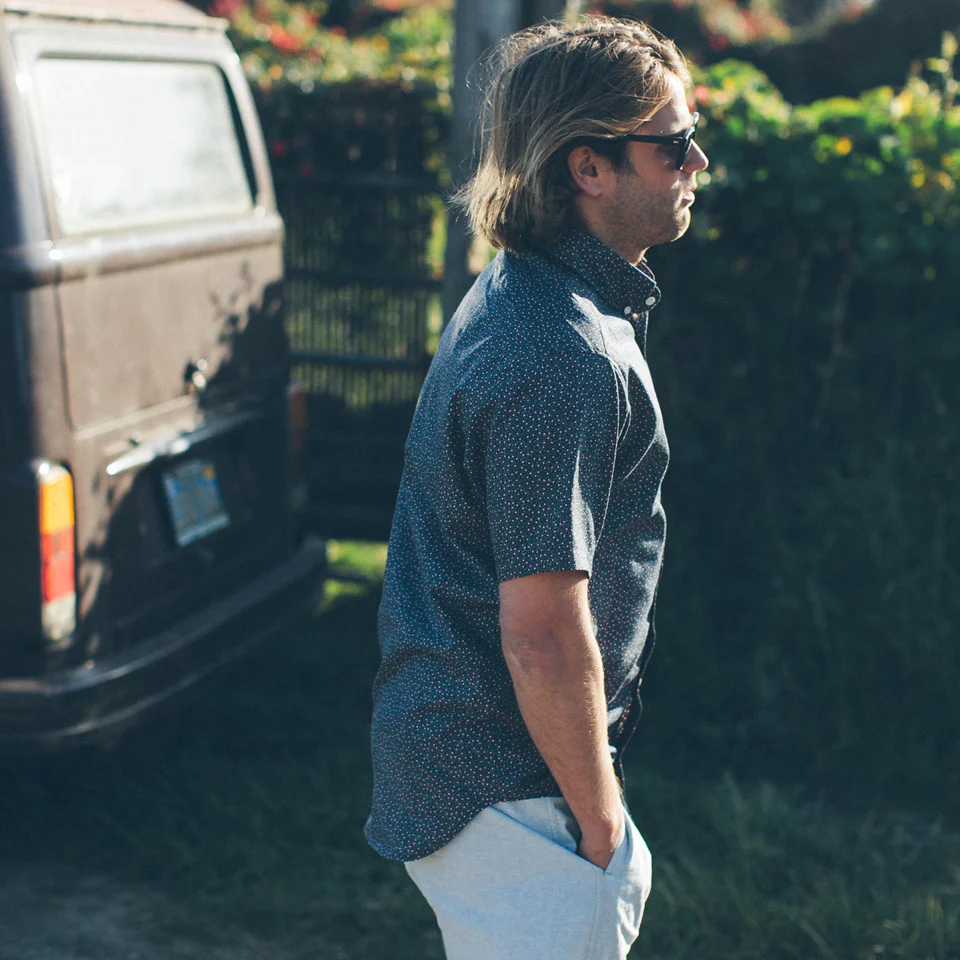 The Short Sleeve Jack in Navy Mini Floral - Image 6
