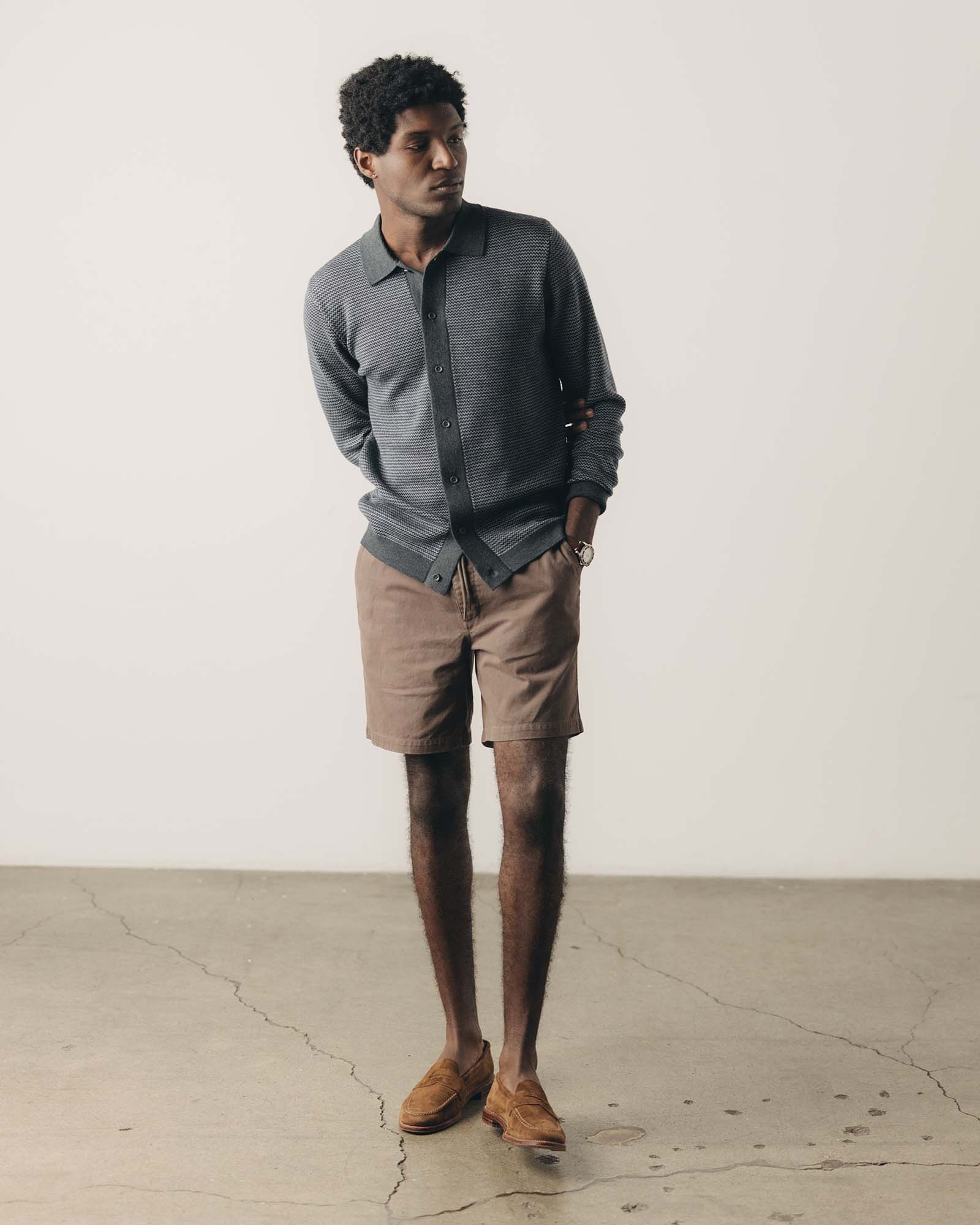 The Nichols Polo in Navy Birdseye Merino - Image 3