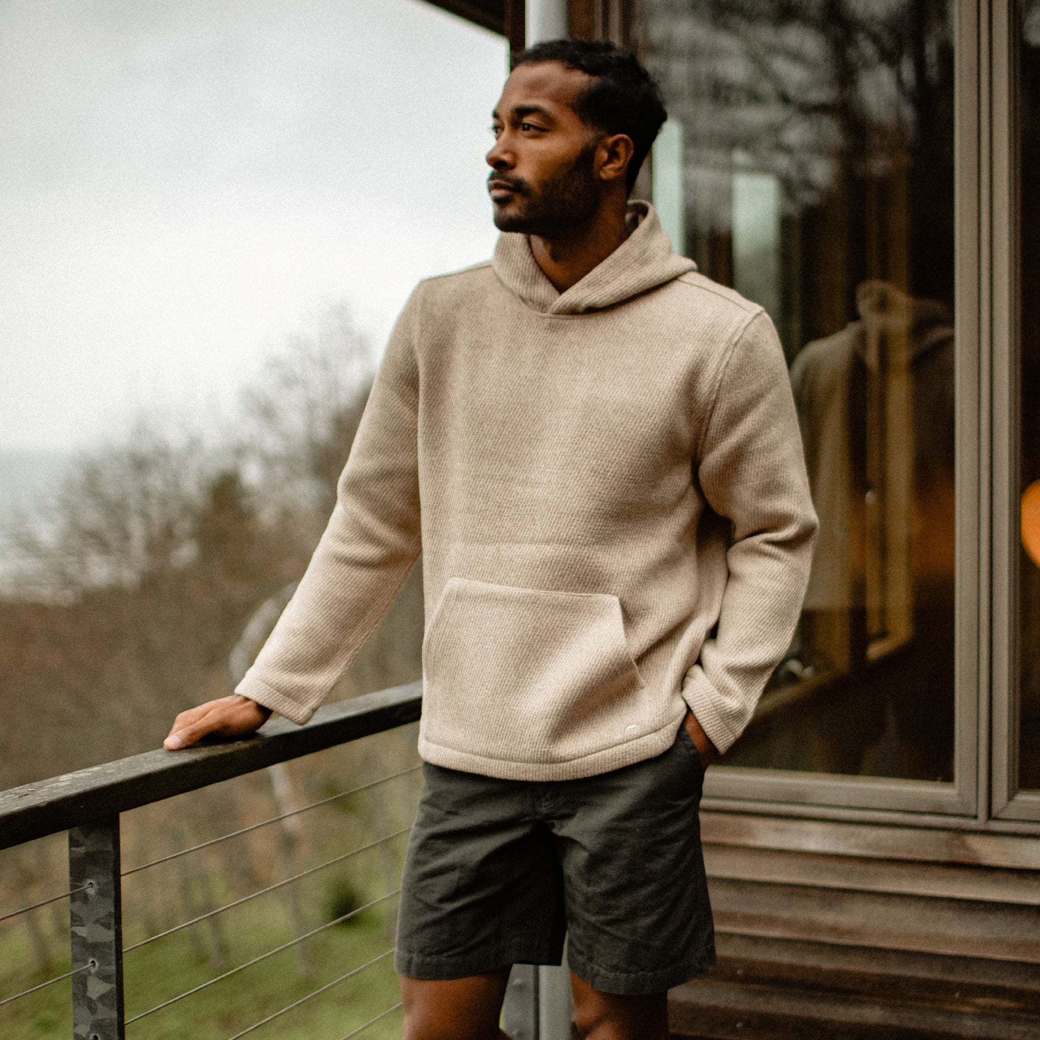 The Nomad Hoodie in Flax Twill - Image 2