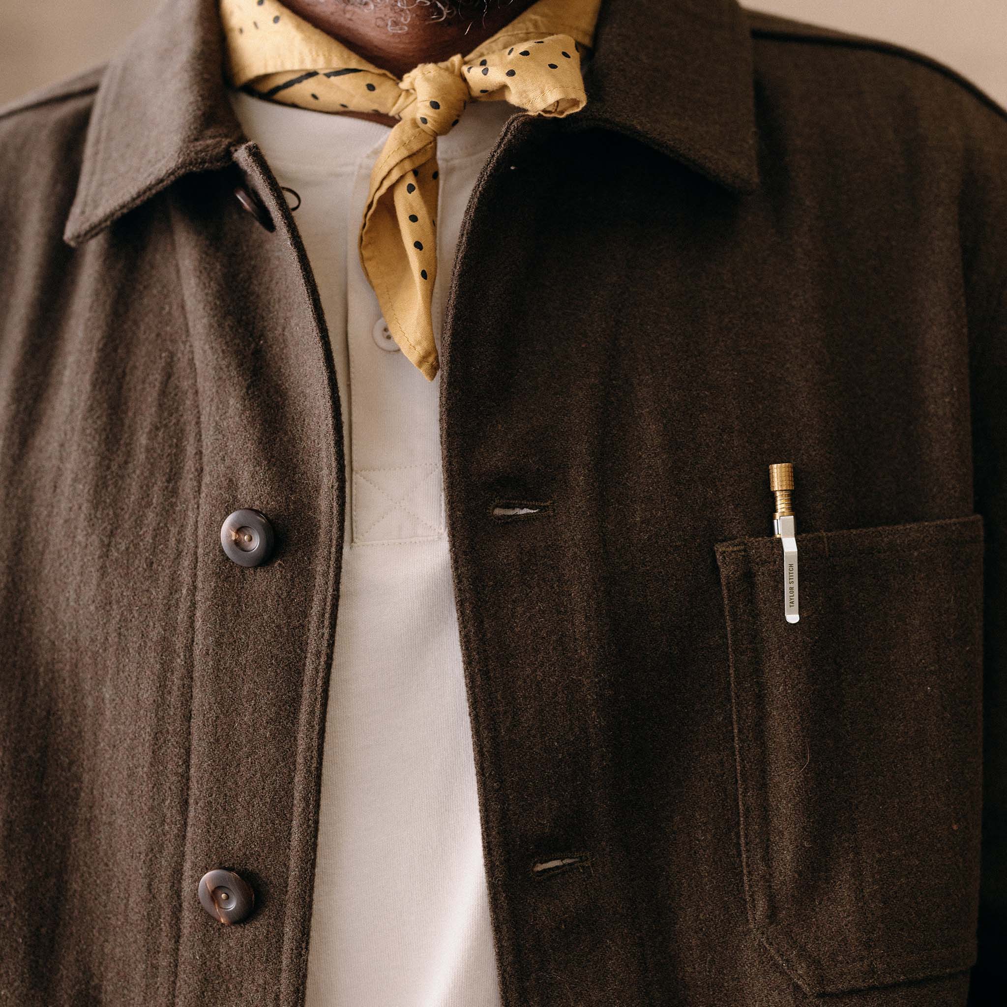 The Ojai Jacket in Army Herringbone Wool - Image 3