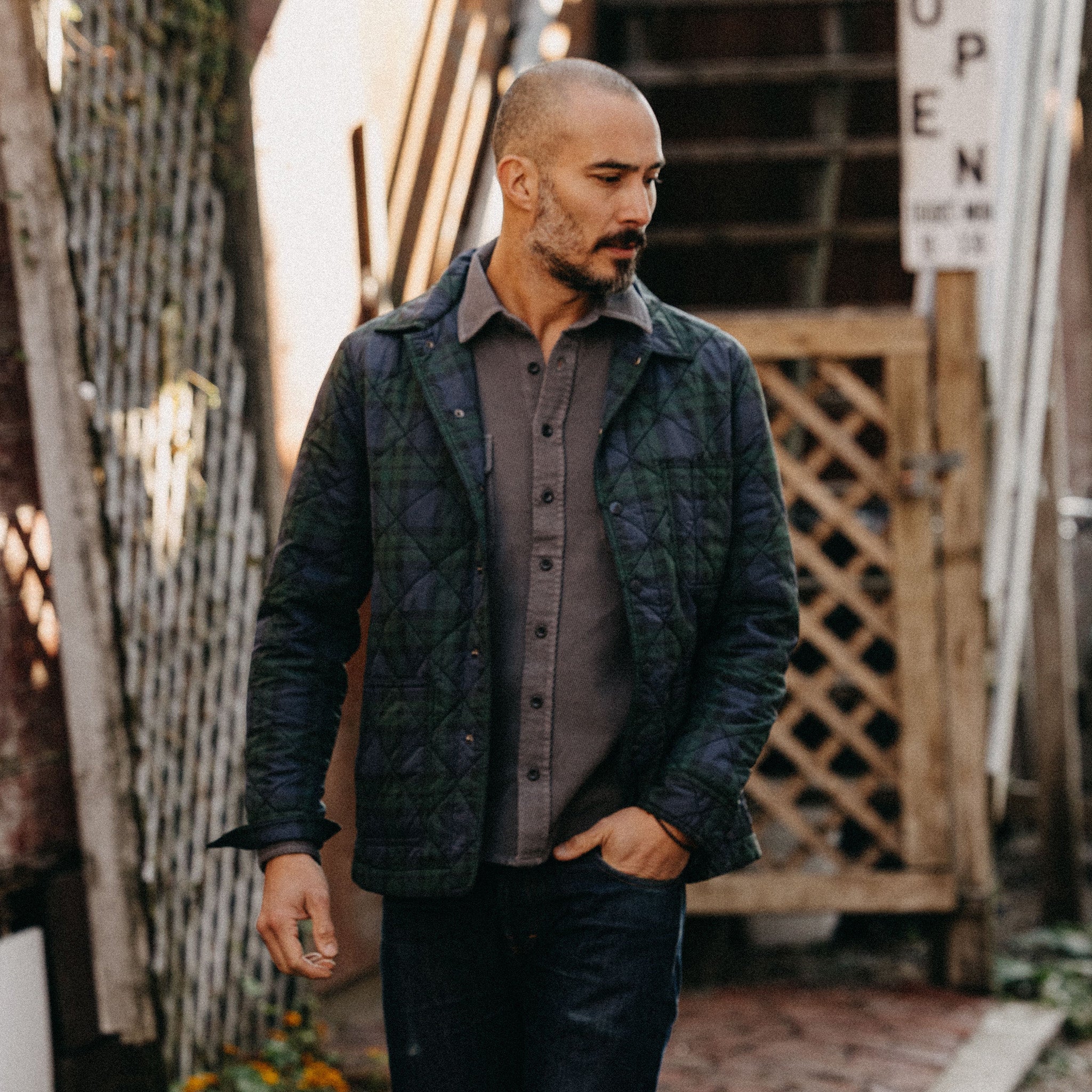 The Ojai Jacket in Blackwatch Plaid Diamond Quilt - Image 3