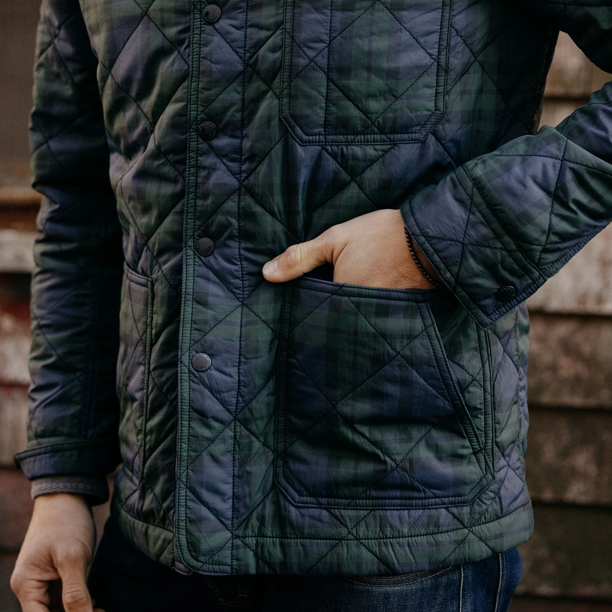 The Ojai Jacket in Blackwatch Plaid Diamond Quilt - Image 5