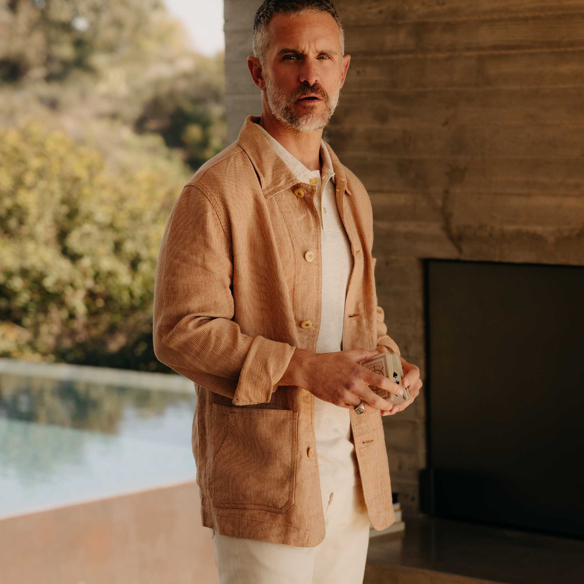 The Ojai Jacket in Chili Stripe Linen - Image 2
