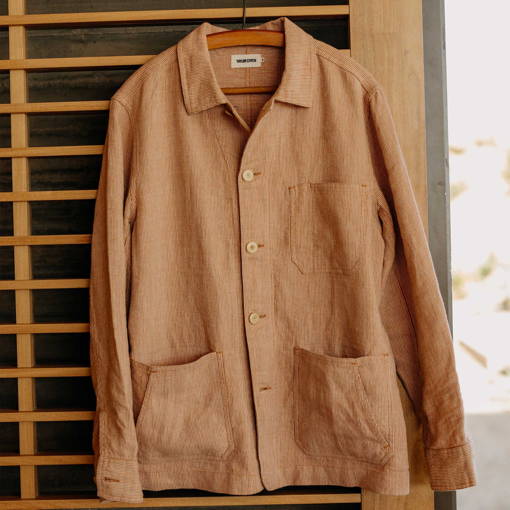 The Ojai Jacket in Chili Stripe Linen - Image 5