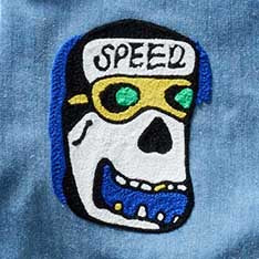The Ojai Jacket in Embroidered French Blue Herringbone - Image 8