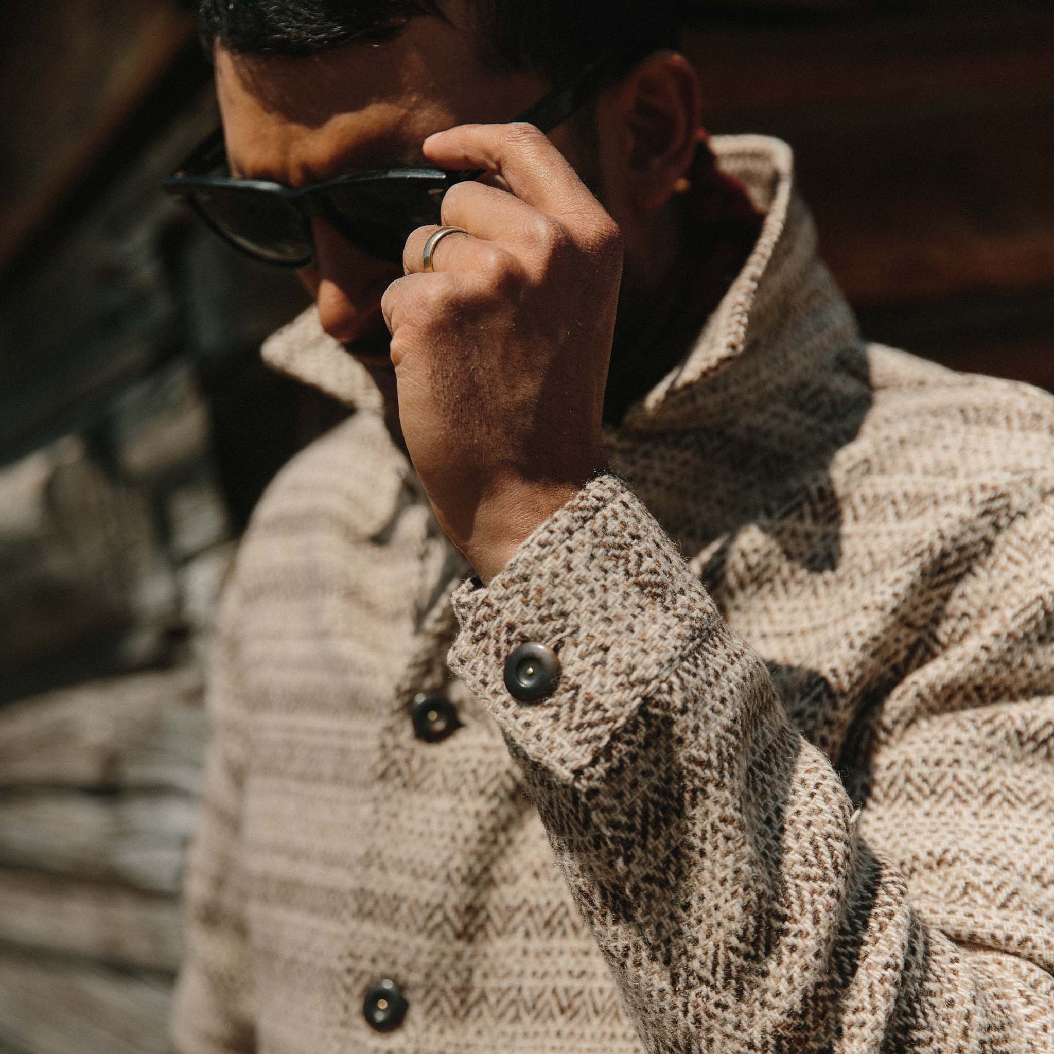 The Ojai Jacket in Espresso Herringbone Wool - Image 3