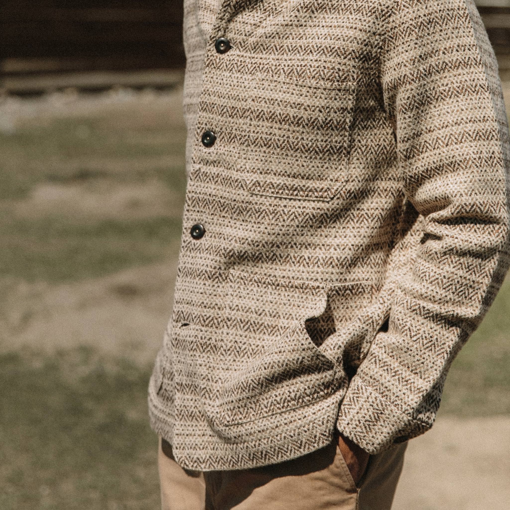 The Ojai Jacket in Espresso Herringbone Wool - Image 4