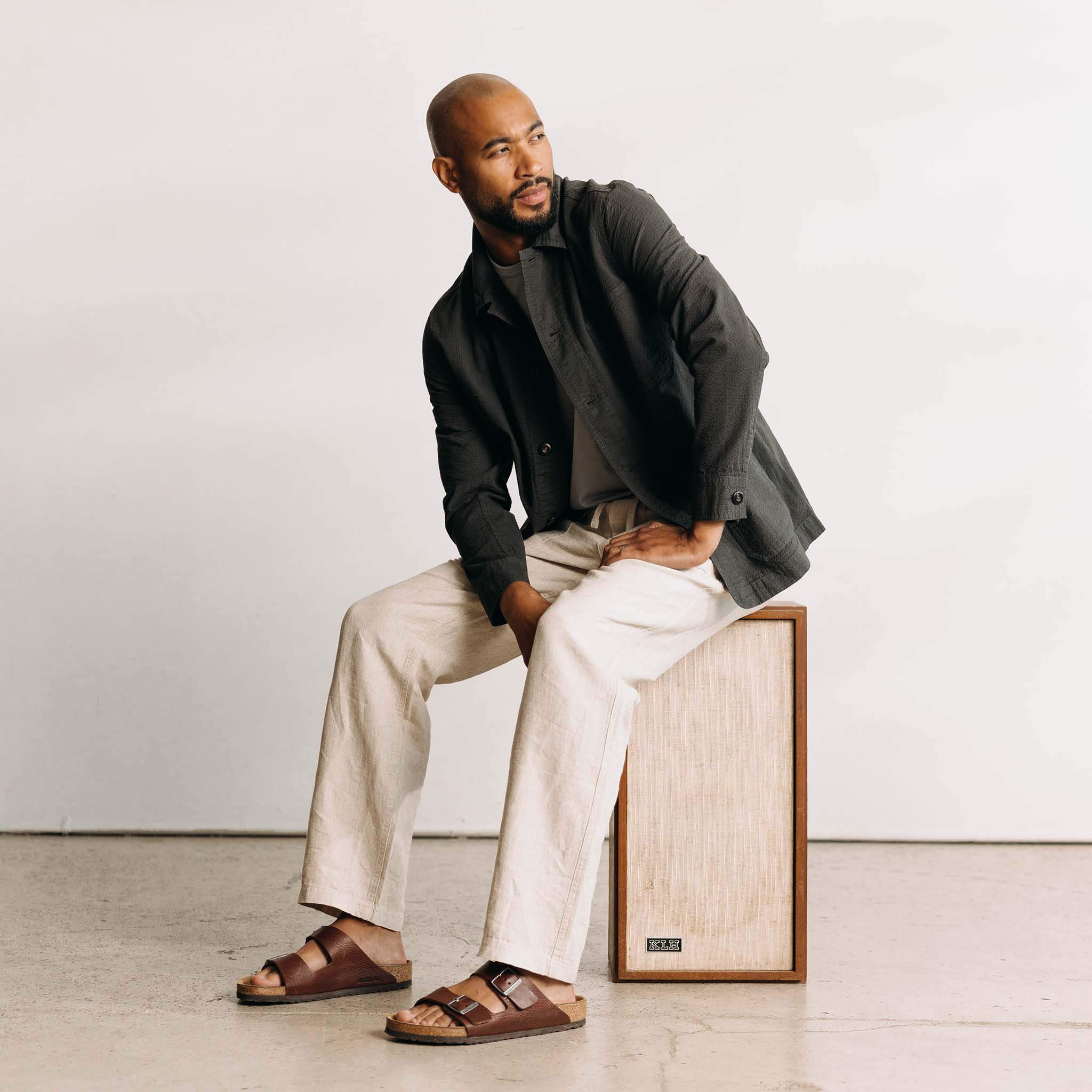 The Ojai Jacket in Faded Black Seersucker - Image 5