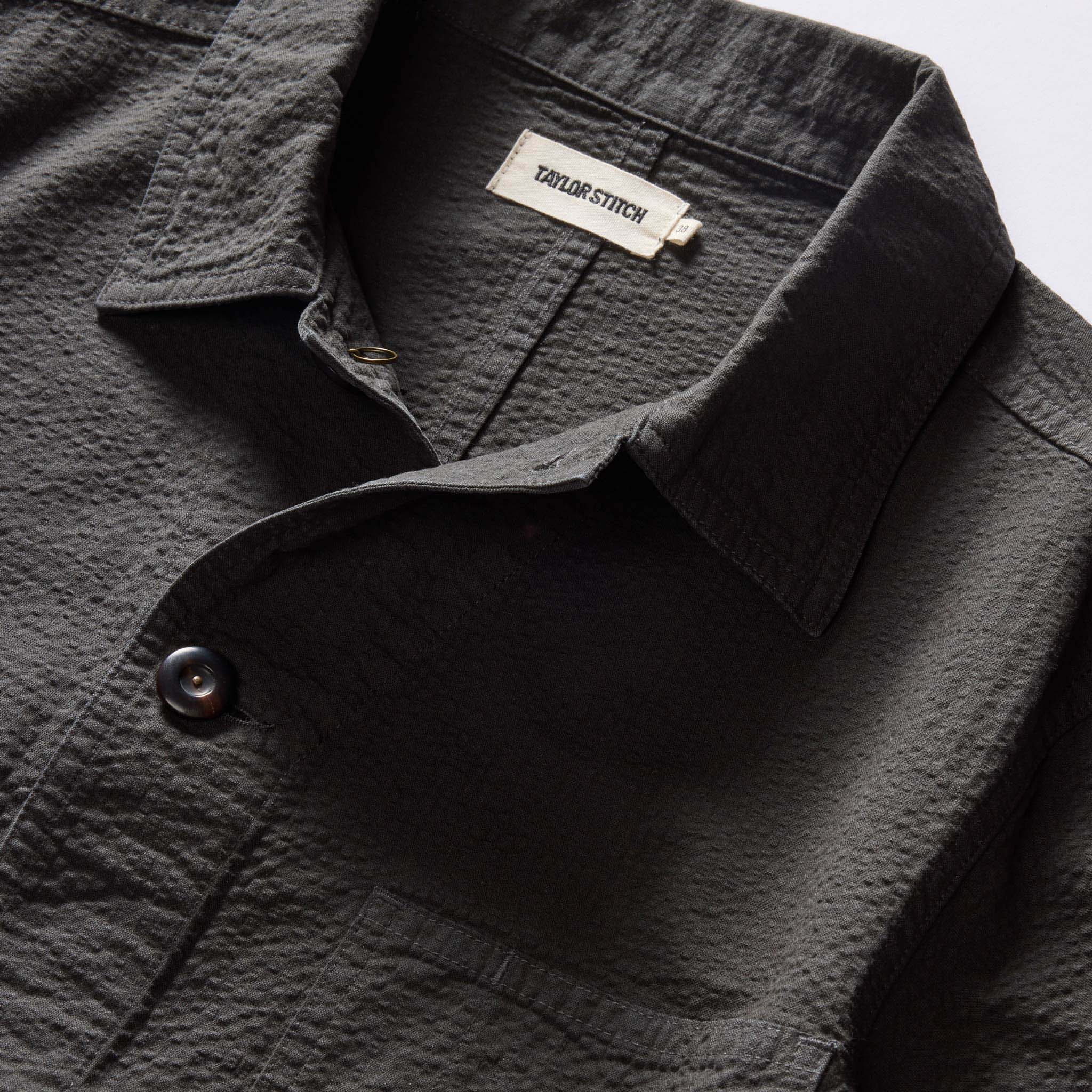 The Ojai Jacket in Faded Black Seersucker - Image 8