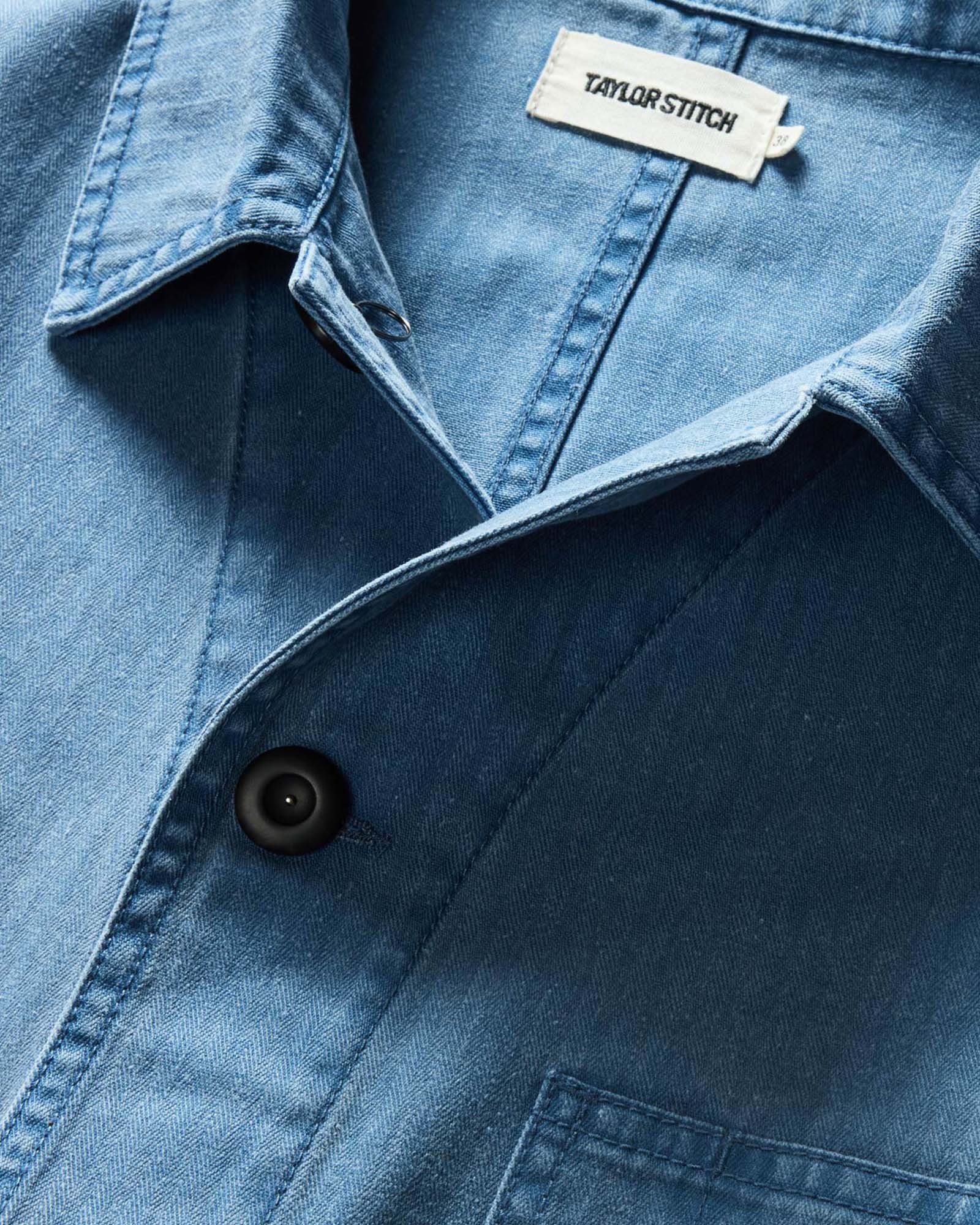 The Ojai Jacket in French Blue Herringbone - Image 7