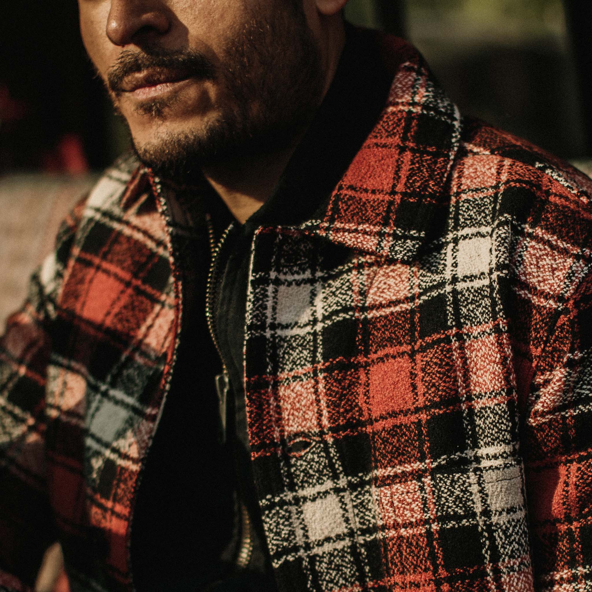 The Ojai Jacket in Garnet Plaid Wool - Image 3