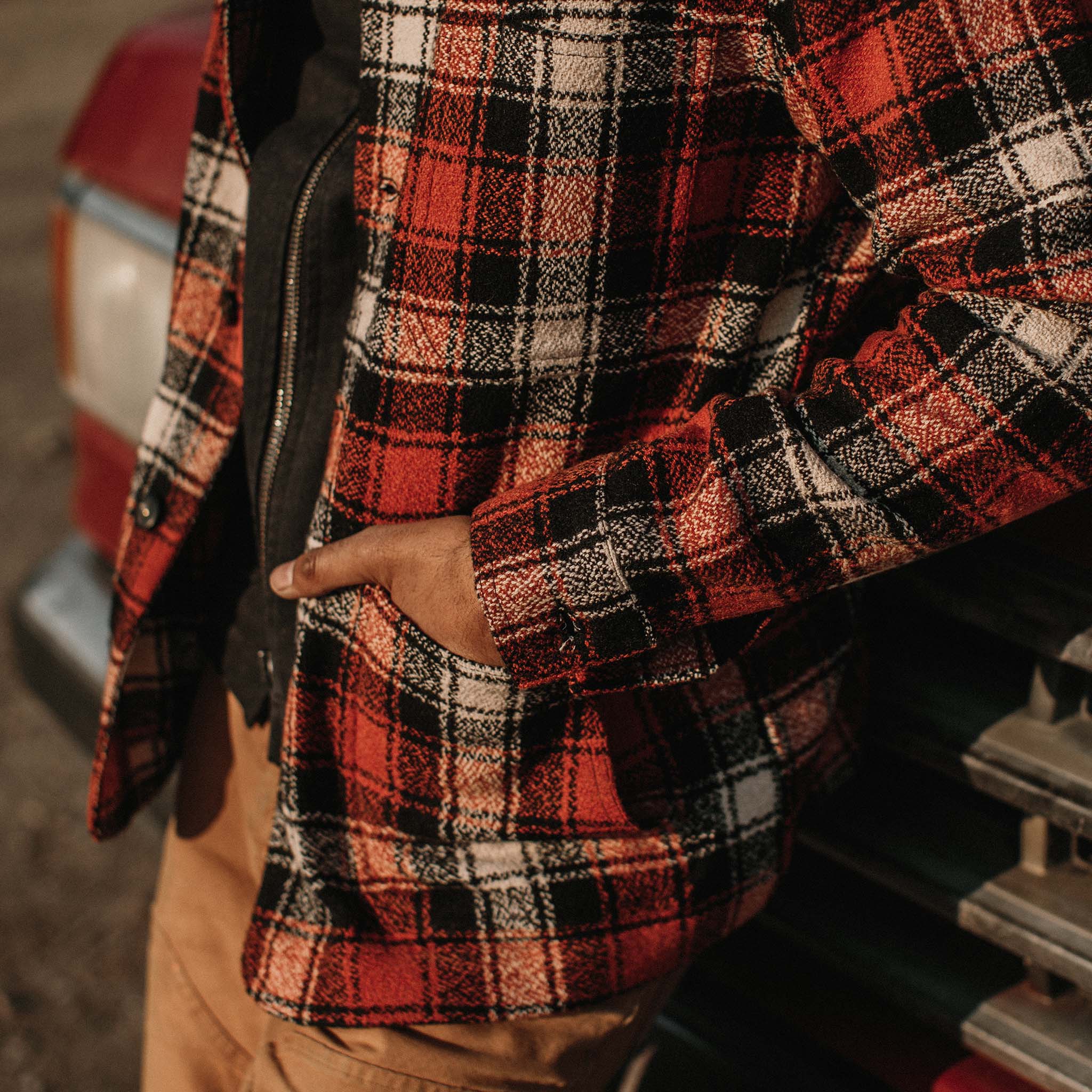 The Ojai Jacket in Garnet Plaid Wool - Image 4