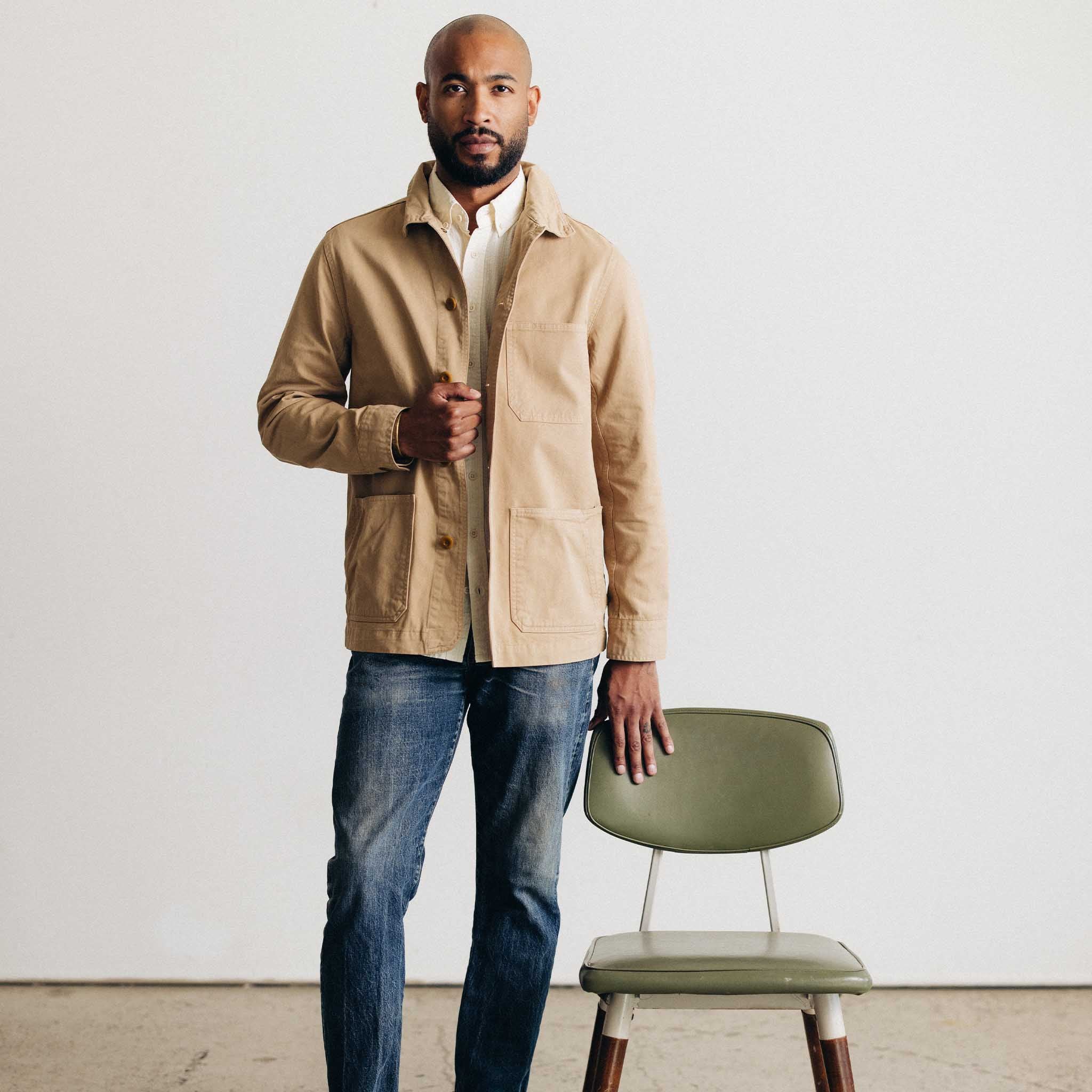 The Ojai Jacket in Organic Light Khaki Foundation Twill - Image 2