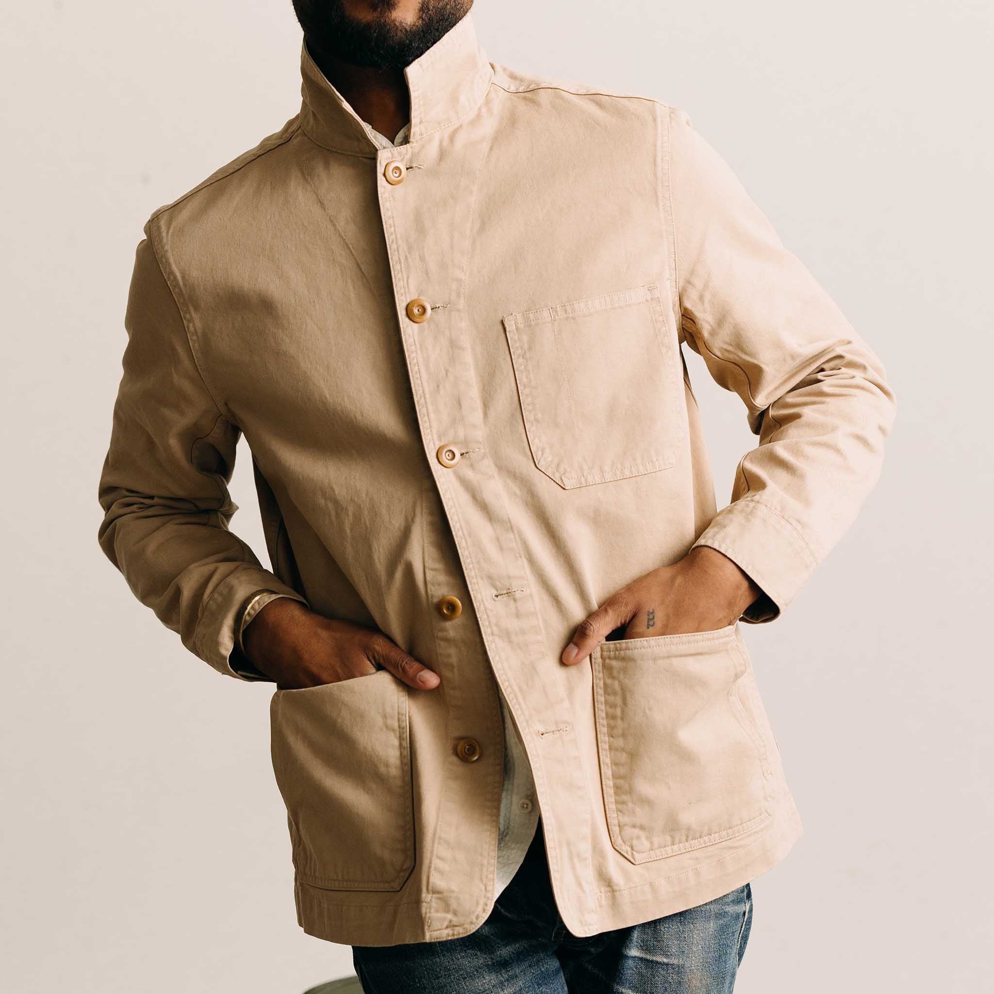 The Ojai Jacket in Organic Light Khaki Foundation Twill - Image 3