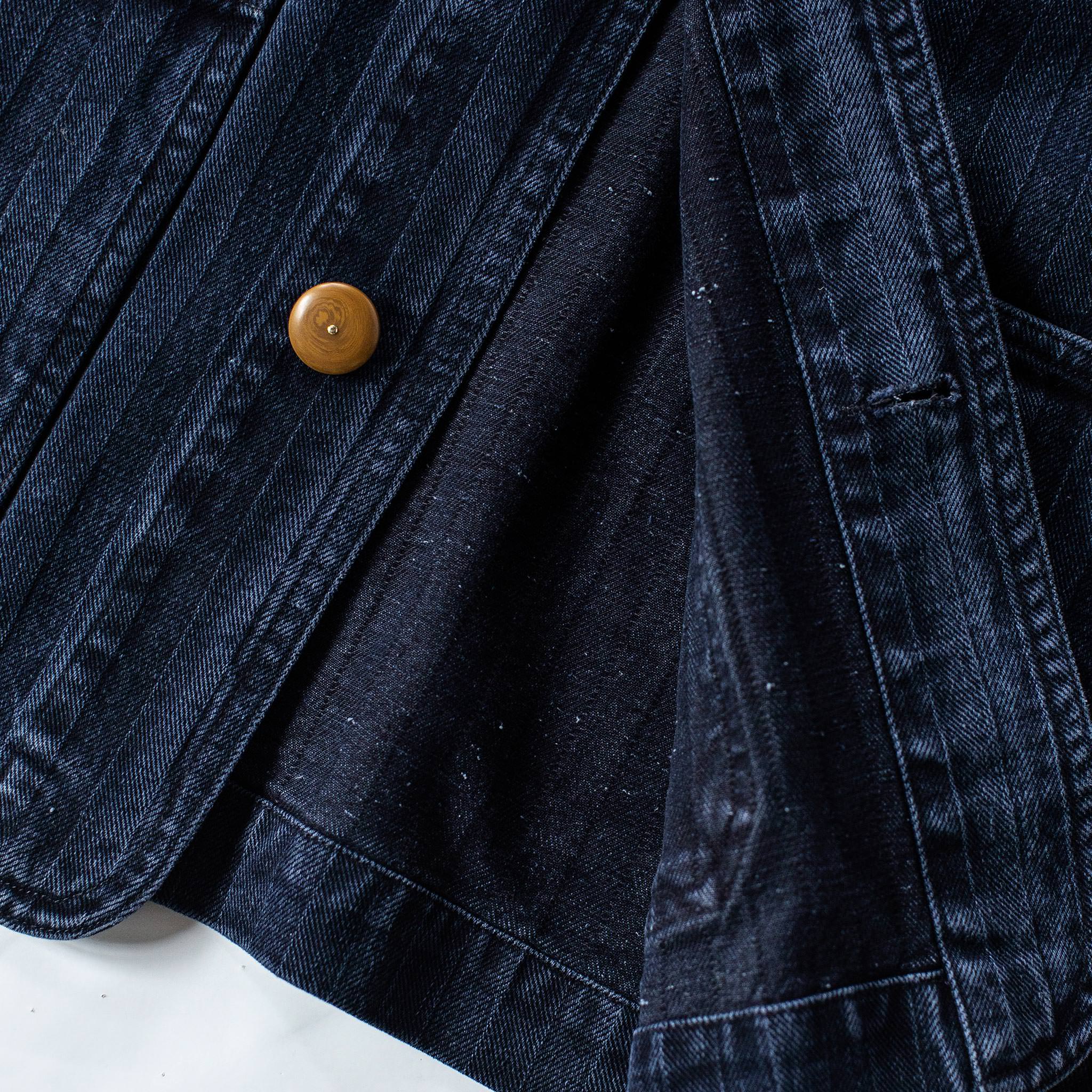 The Ojai Jacket in Washed Indigo Herringbone - Image 9