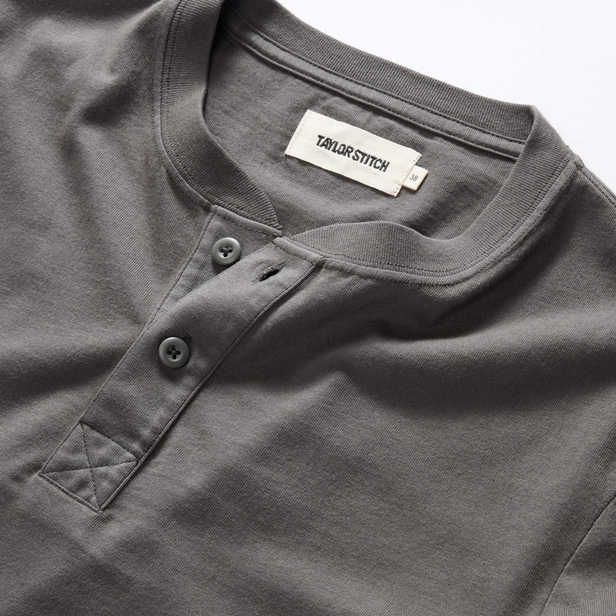 The Organic Cotton Henley in Faded Black - Image 4