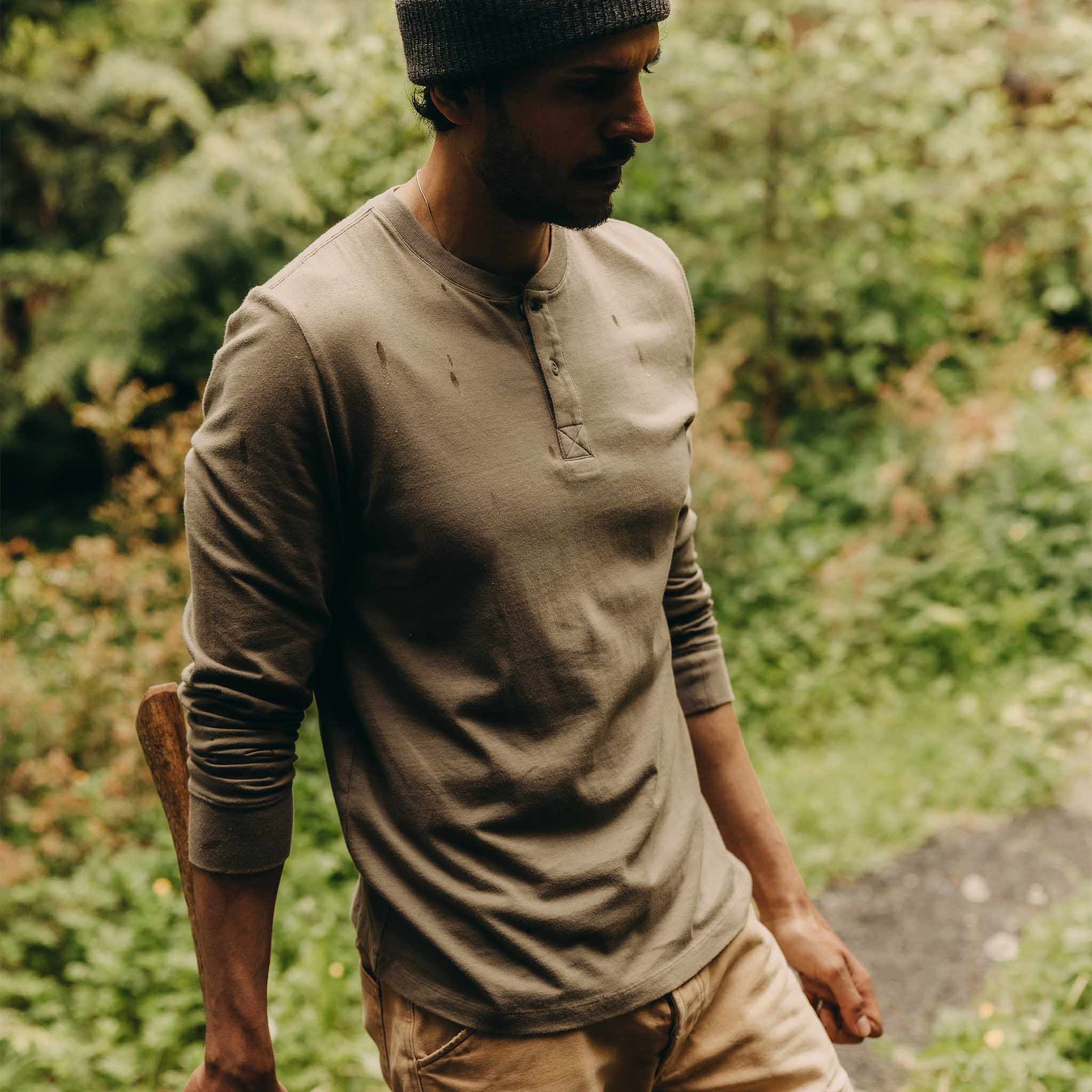 The Organic Cotton Henley in Sage - Image 2