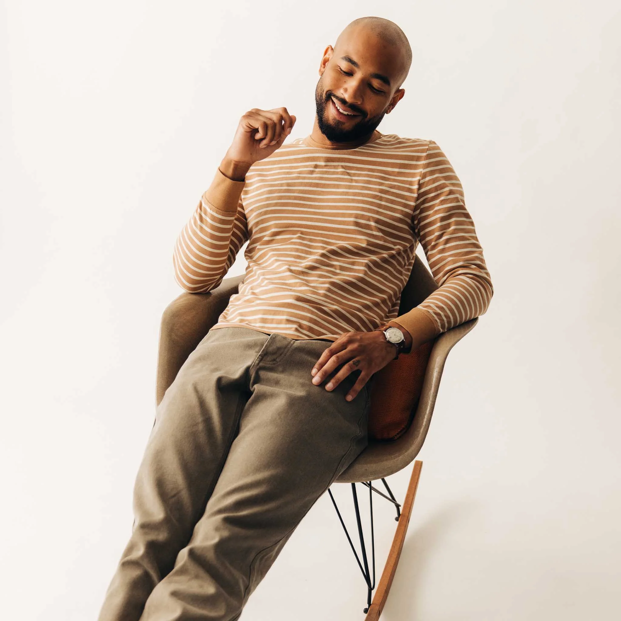 The Organic Cotton Long Sleeve Tee in Churro Stripe - Image 5