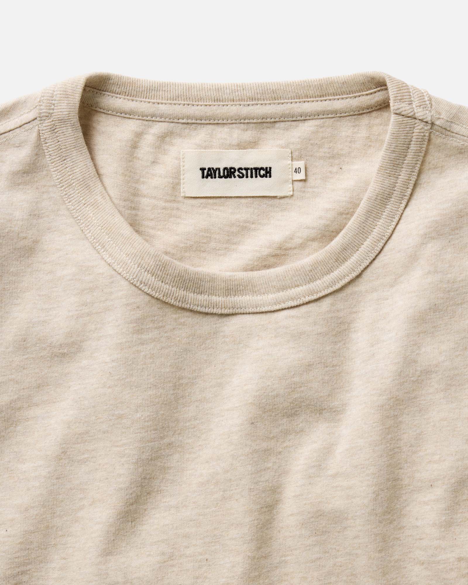 The Organic Cotton Long Sleeve Tee in Heather Oat - Image 5