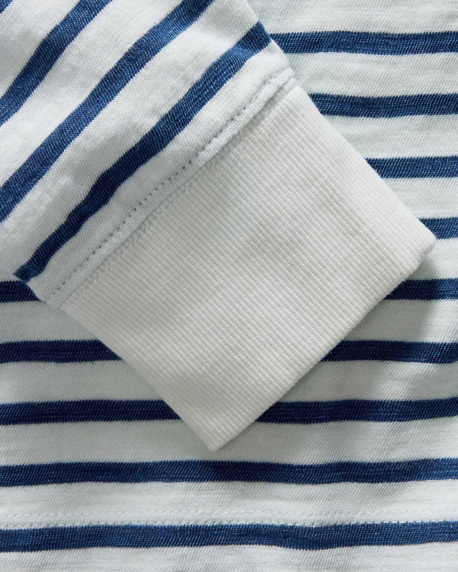The Organic Cotton Long Sleeve Tee in Indigo Stripe - Image 8