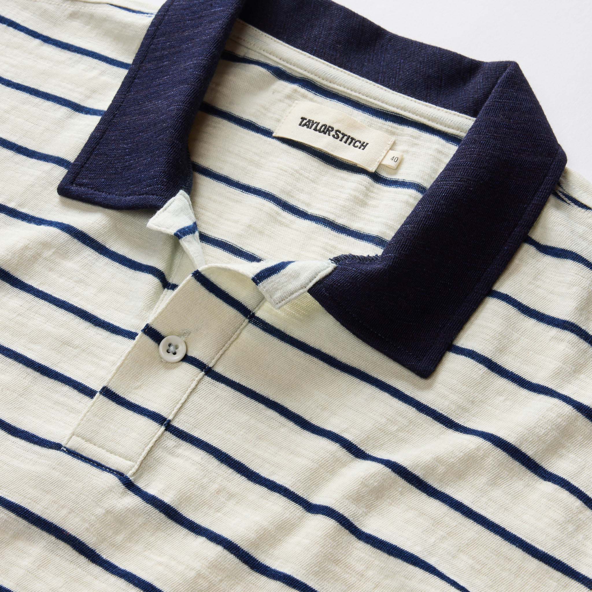 The Organic Cotton Polo in Bleached Natural Stripe - Image 4
