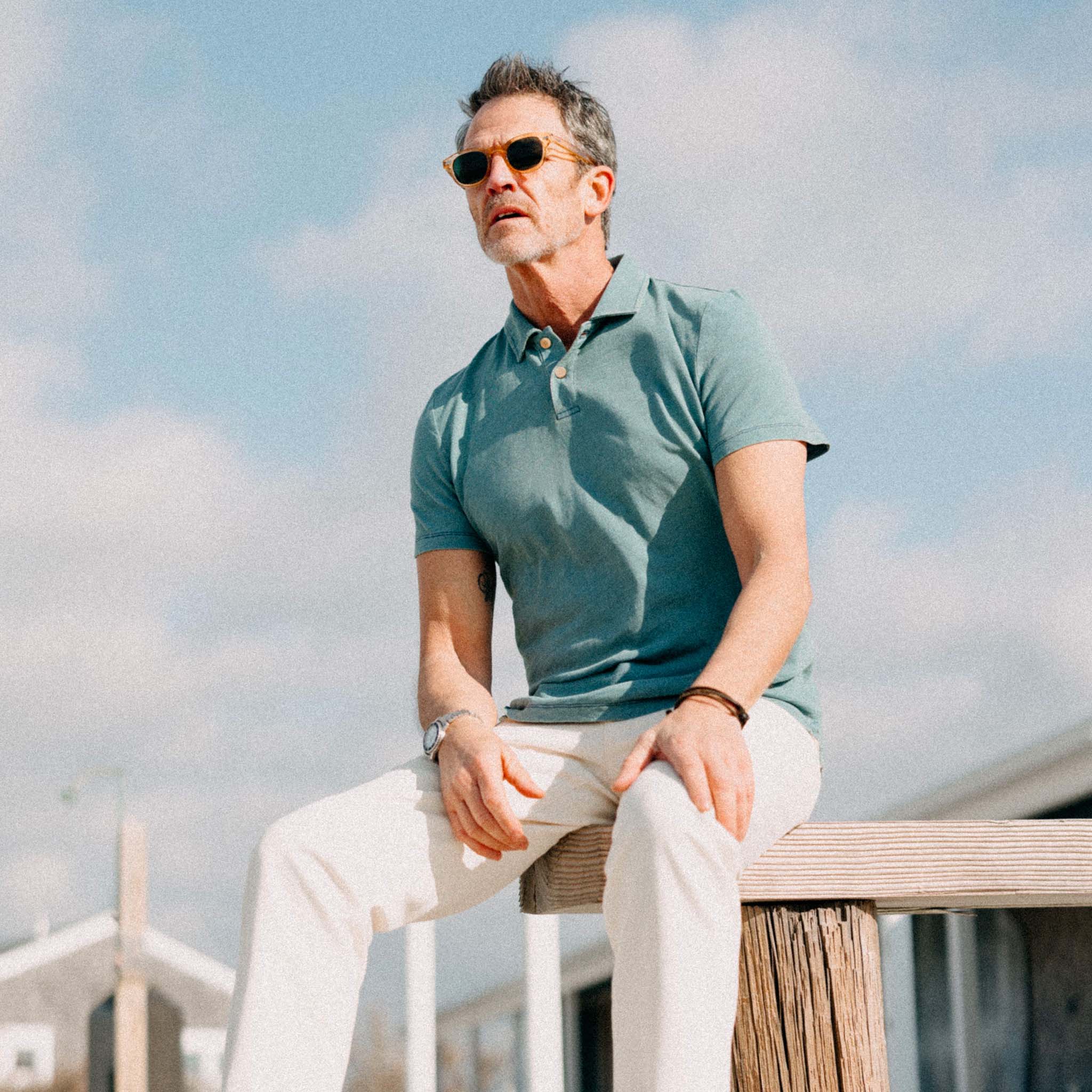 The Organic Cotton Polo in Washed Indigo - Image 2