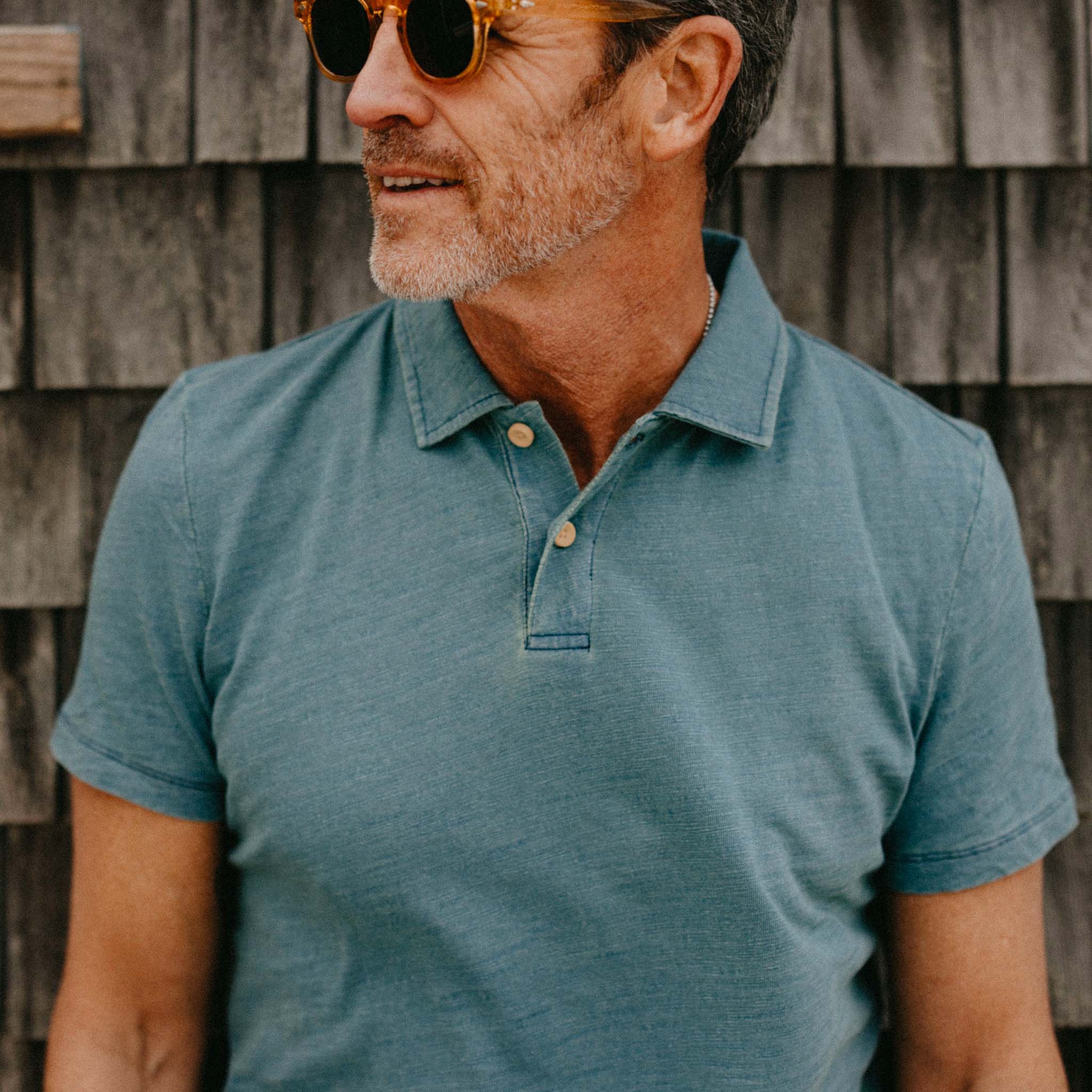 The Organic Cotton Polo in Washed Indigo - Image 3