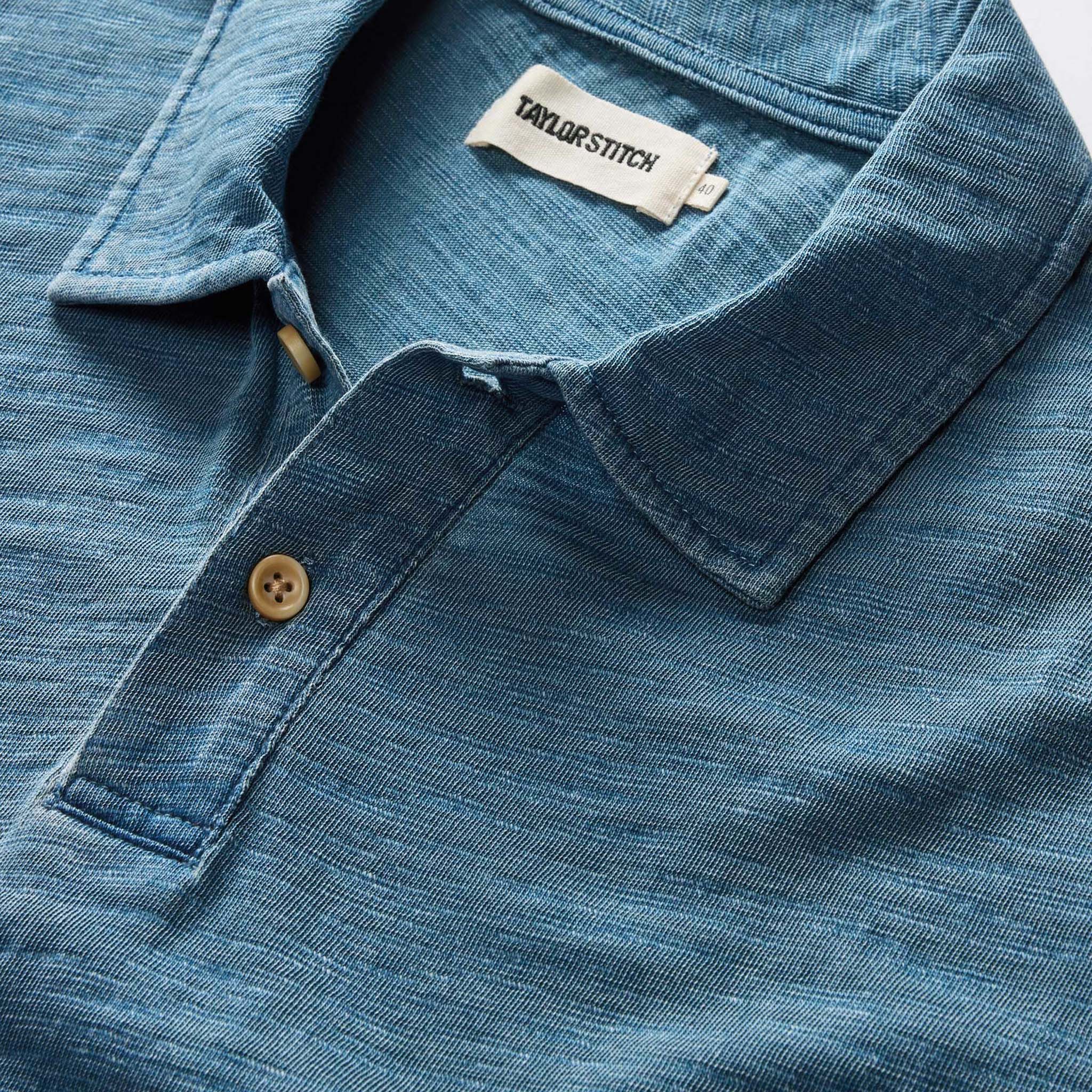 The Organic Cotton Polo in Washed Indigo - Image 5