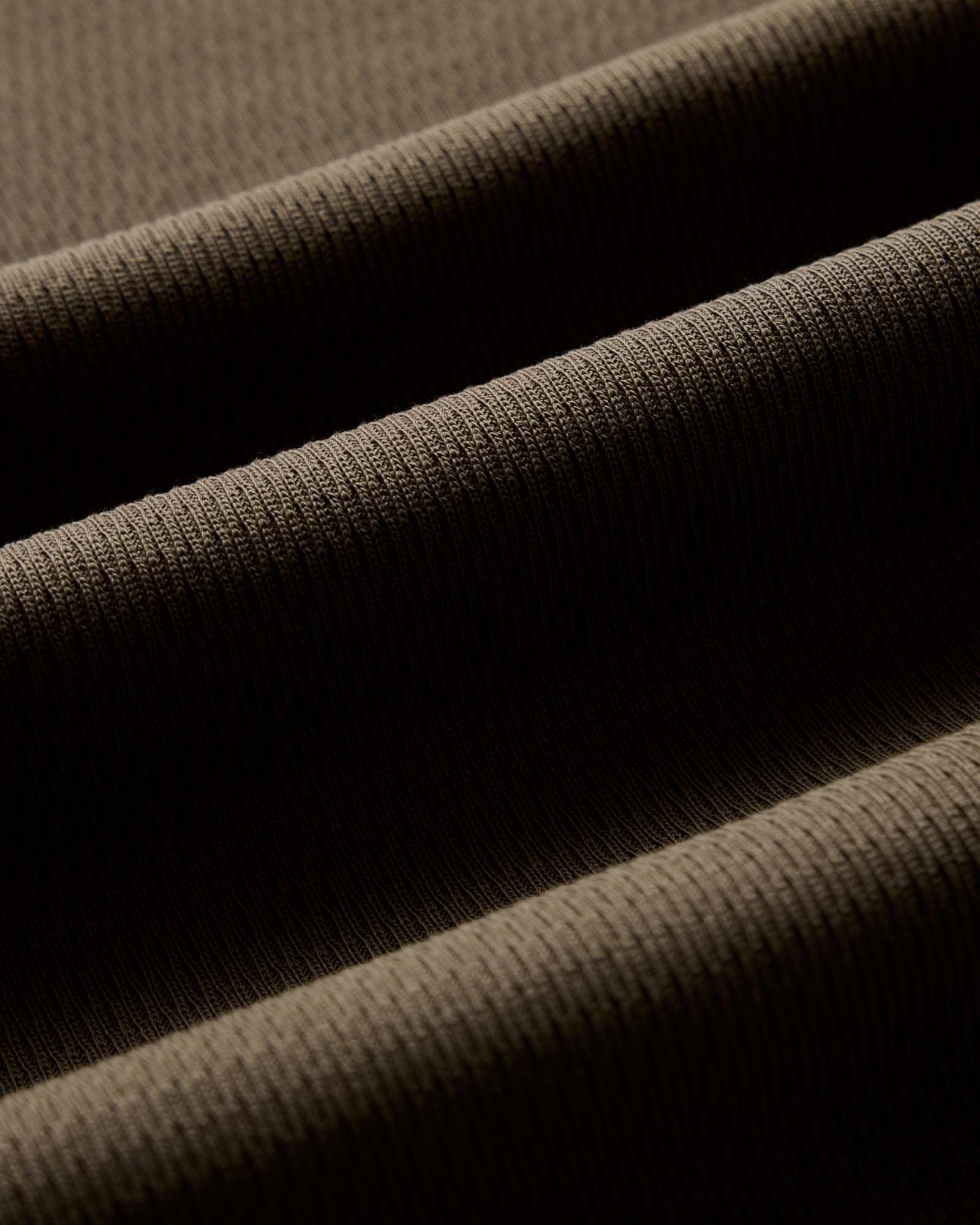 The Organic Cotton Short Sleeve Crew in Fatigue Olive Waffle - Image 6