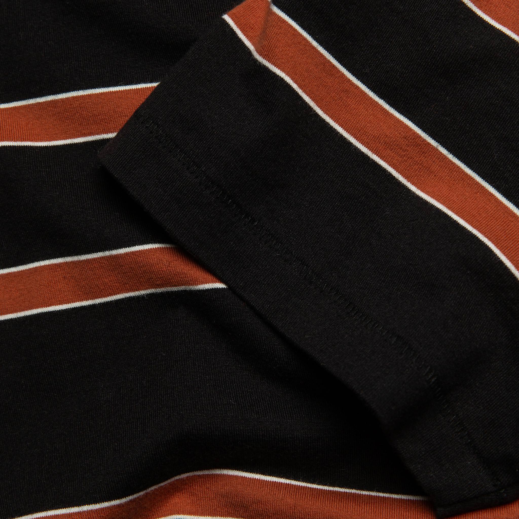 The Organic Cotton Tee in Coal and Rust Stripe - Image 6
