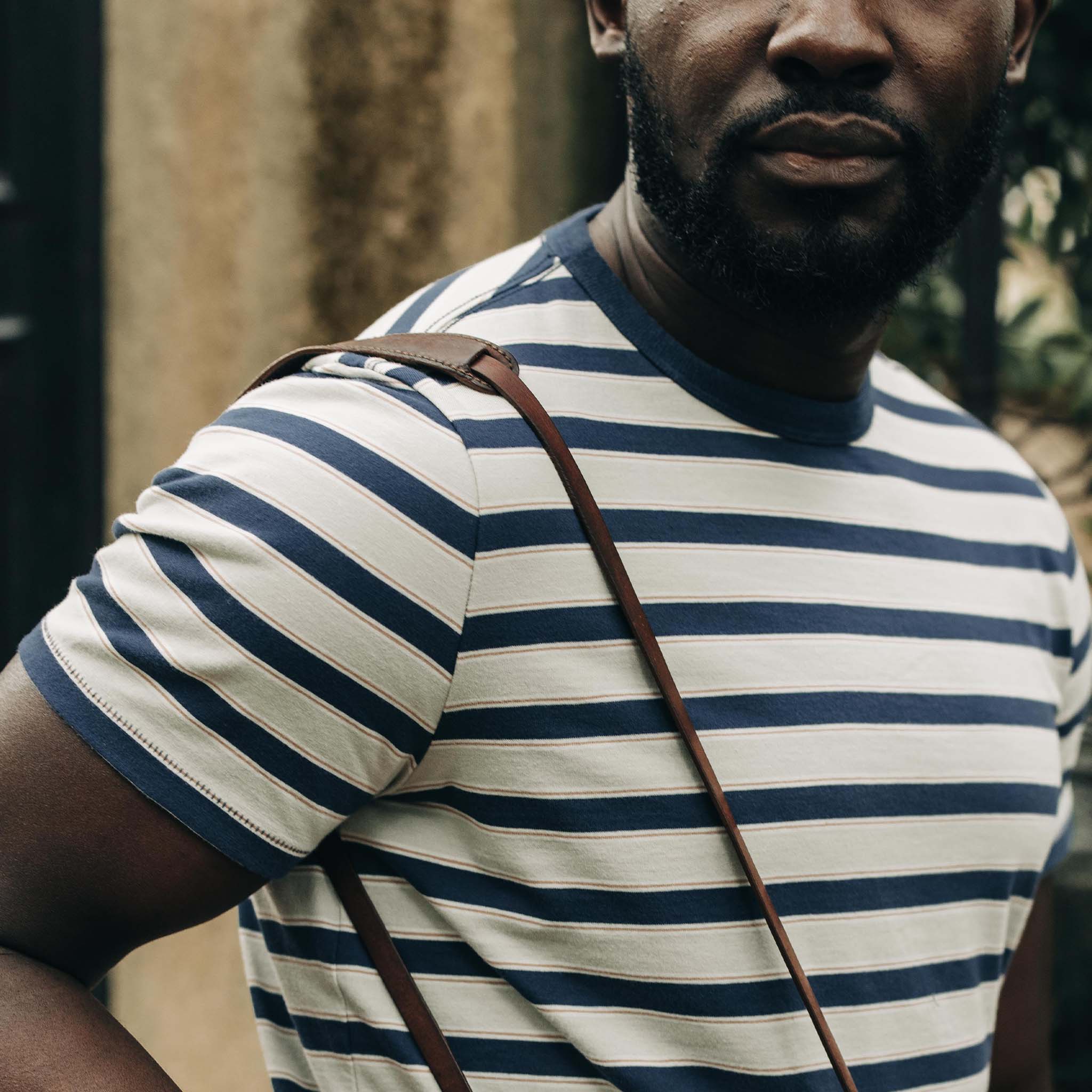 The Organic Cotton Tee in Daybreak Stripe - Image 3