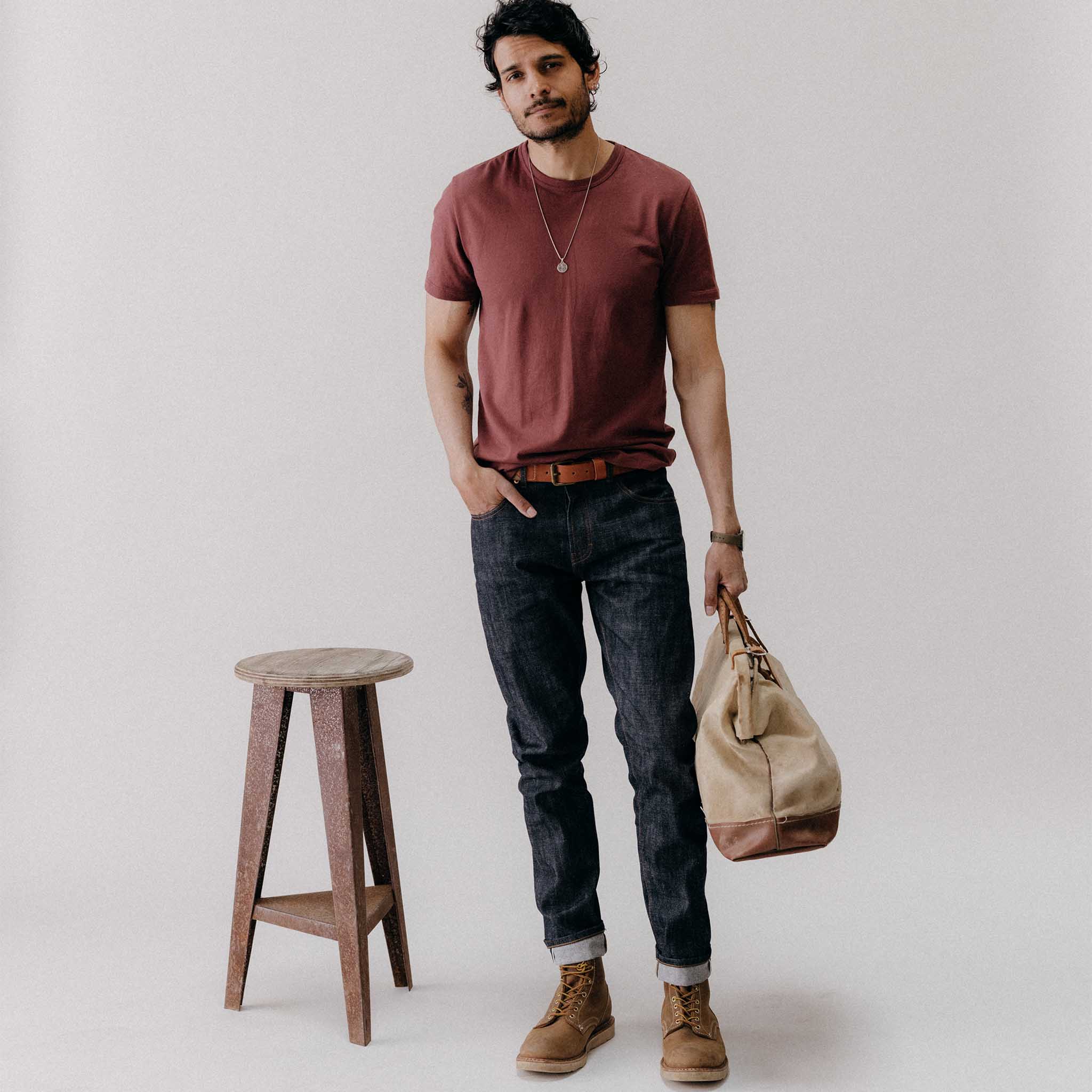The Organic Cotton Tee in Dried Cherry - Image 2