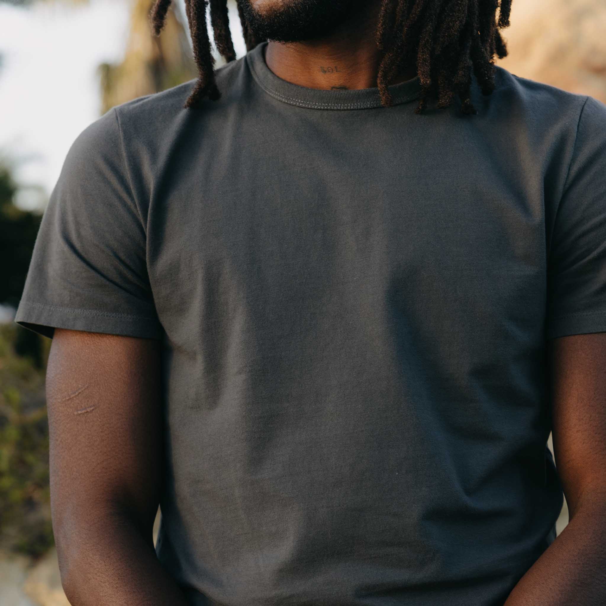 The Organic Cotton Tee in Faded Black - Image 3