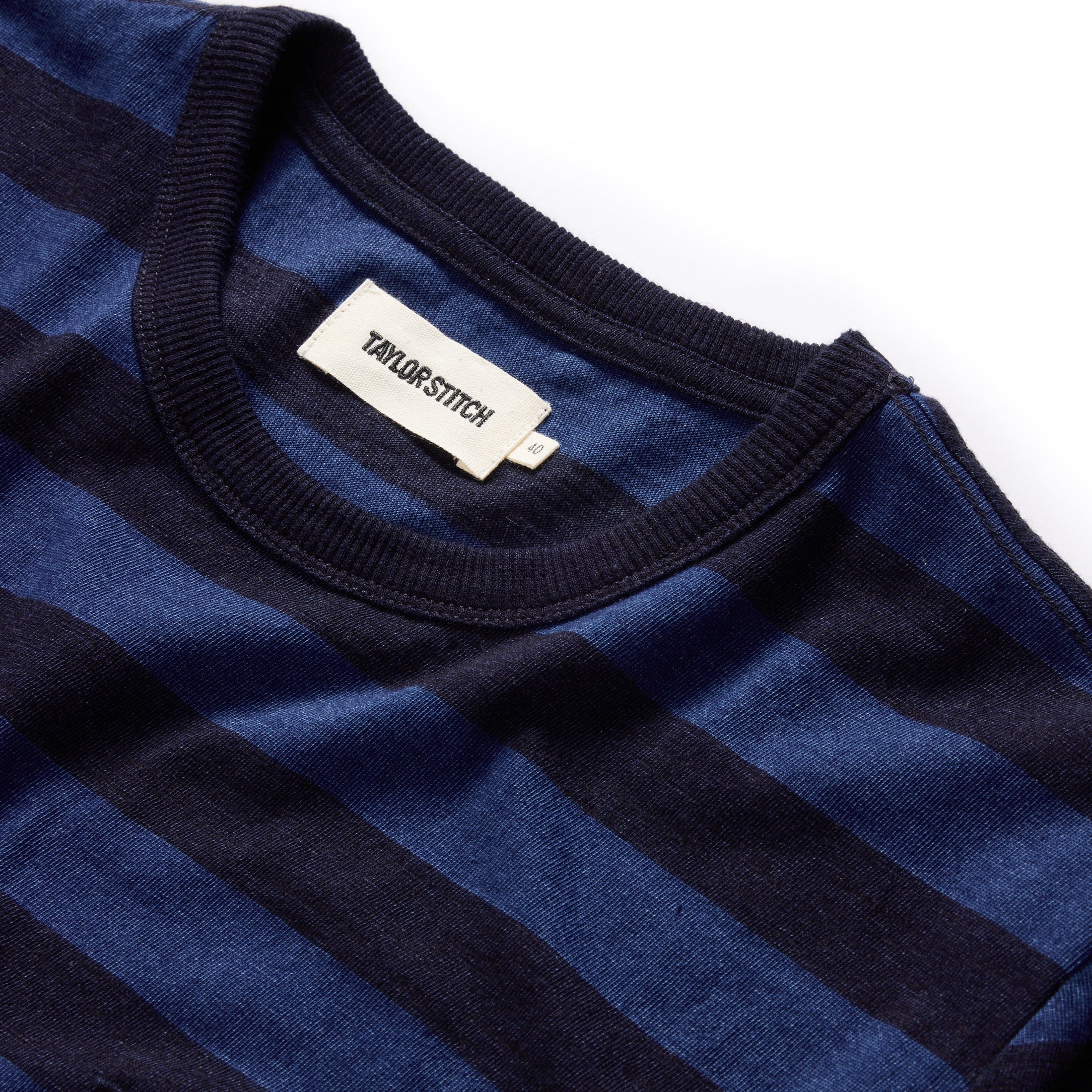 The Organic Cotton Tee in Indigo Yarn Dye Stripe - Image 5